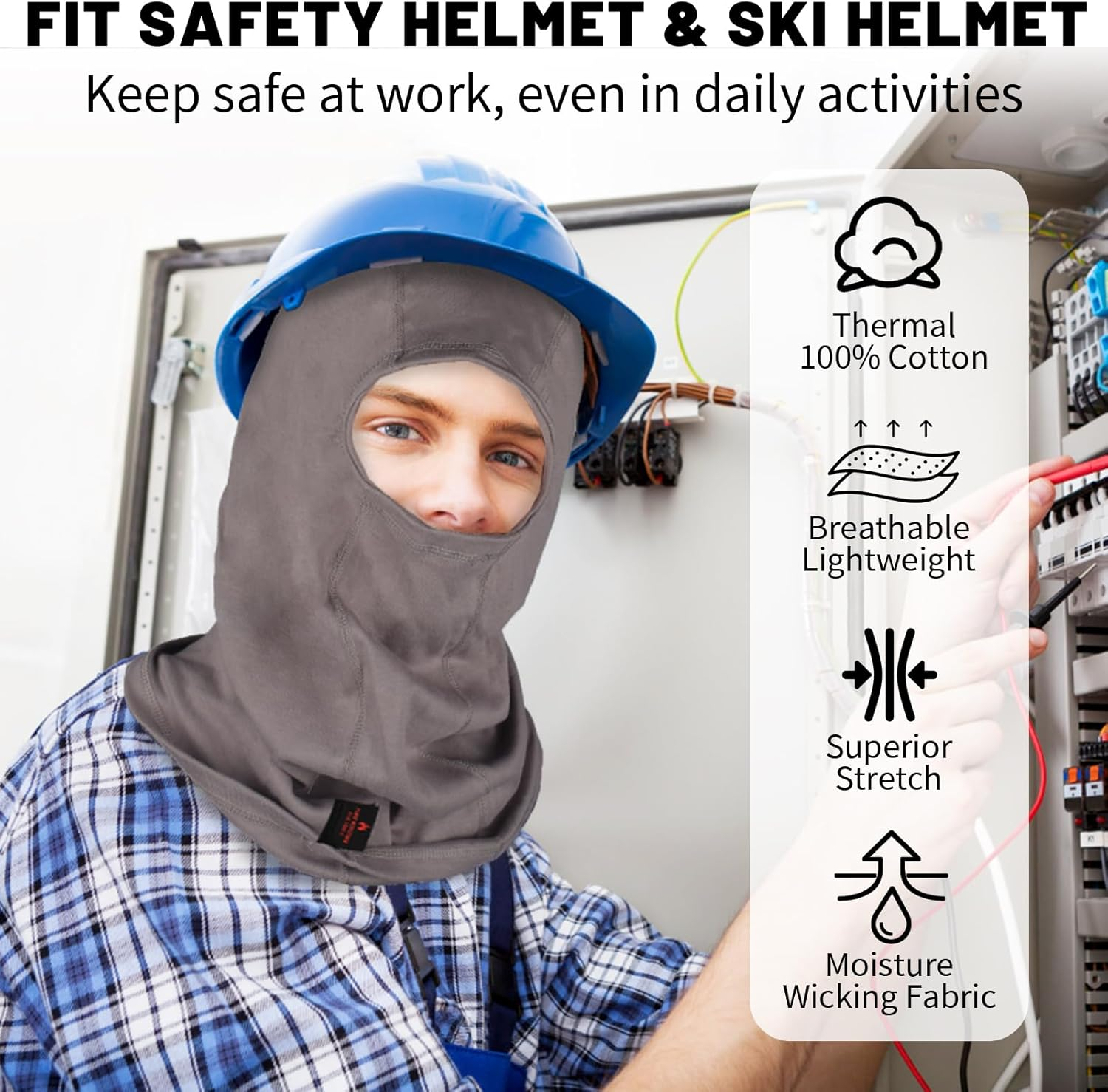 2PACK FR Balaclava Welding Hood 100% Cotton Full Face Cover Mask HRC2 Neck Protector Arc Flash Head Covering