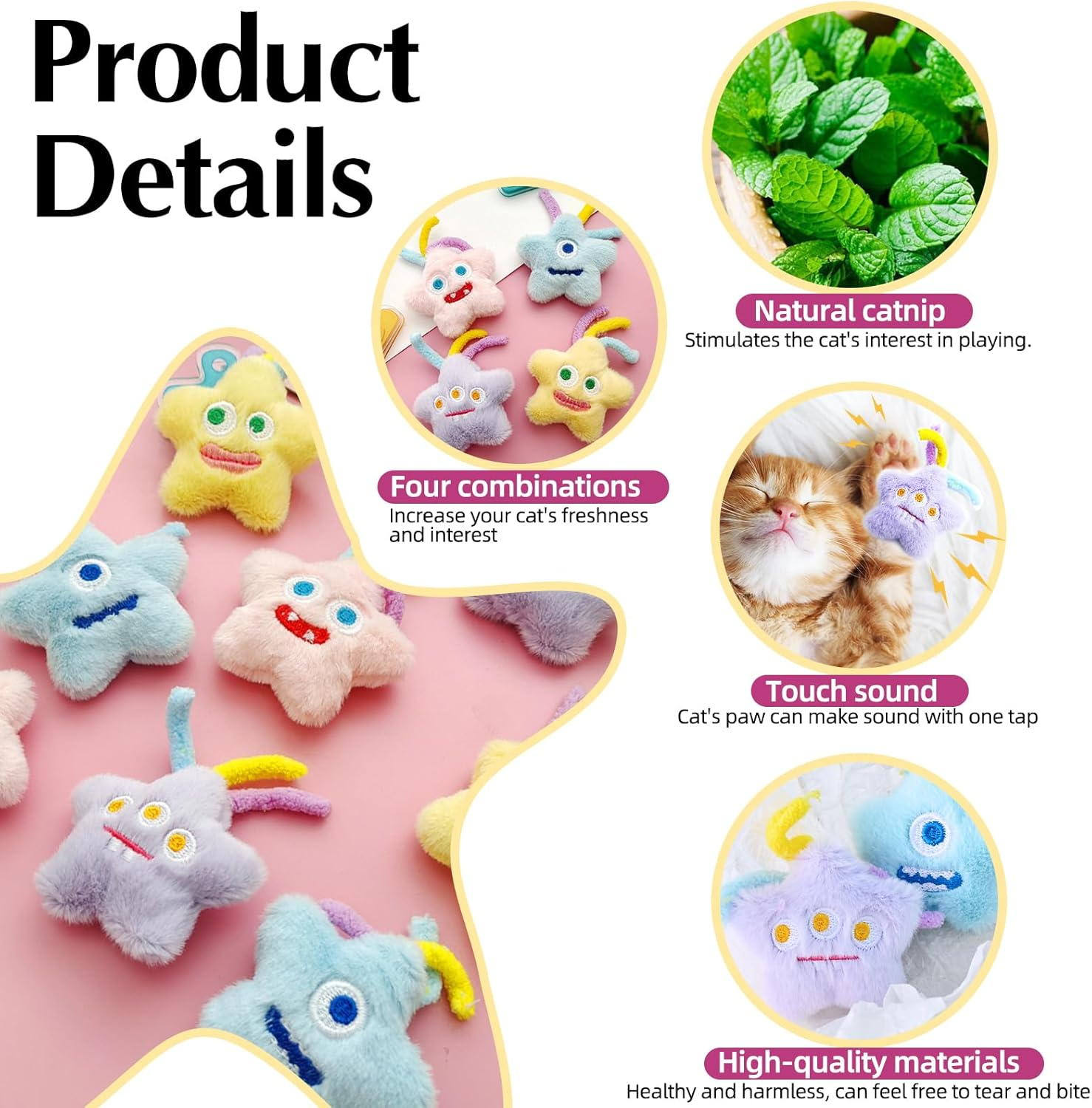 Interactive Sound Cat Chew Toys Indoor Teasing with Catnip to Stimulate Interest (4Pcs) image number 2