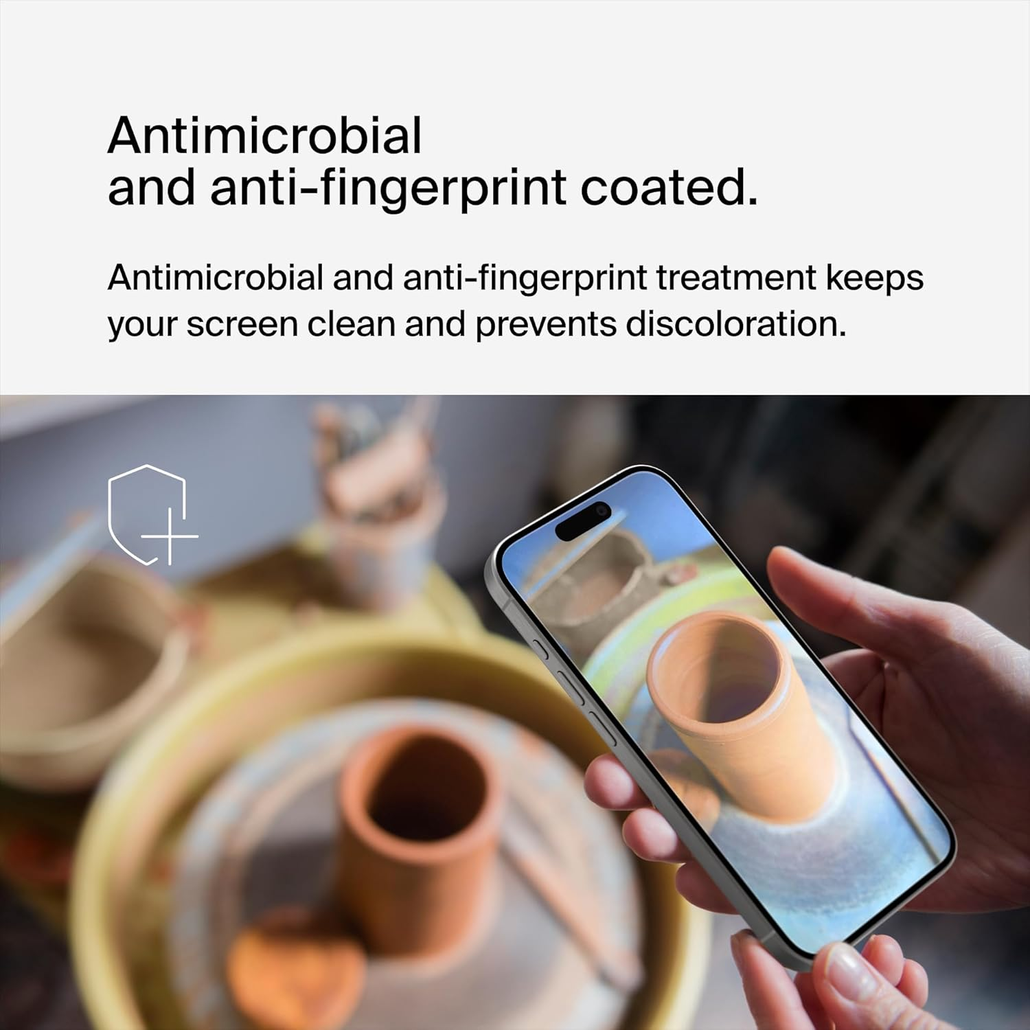 Belkin Screenforce Temperedglass Treated Screen Protector for Iphone 15 Pro - Slim & Scratch-Resistant - Includes Easy Align Tray for Bubble Free Application image number 5