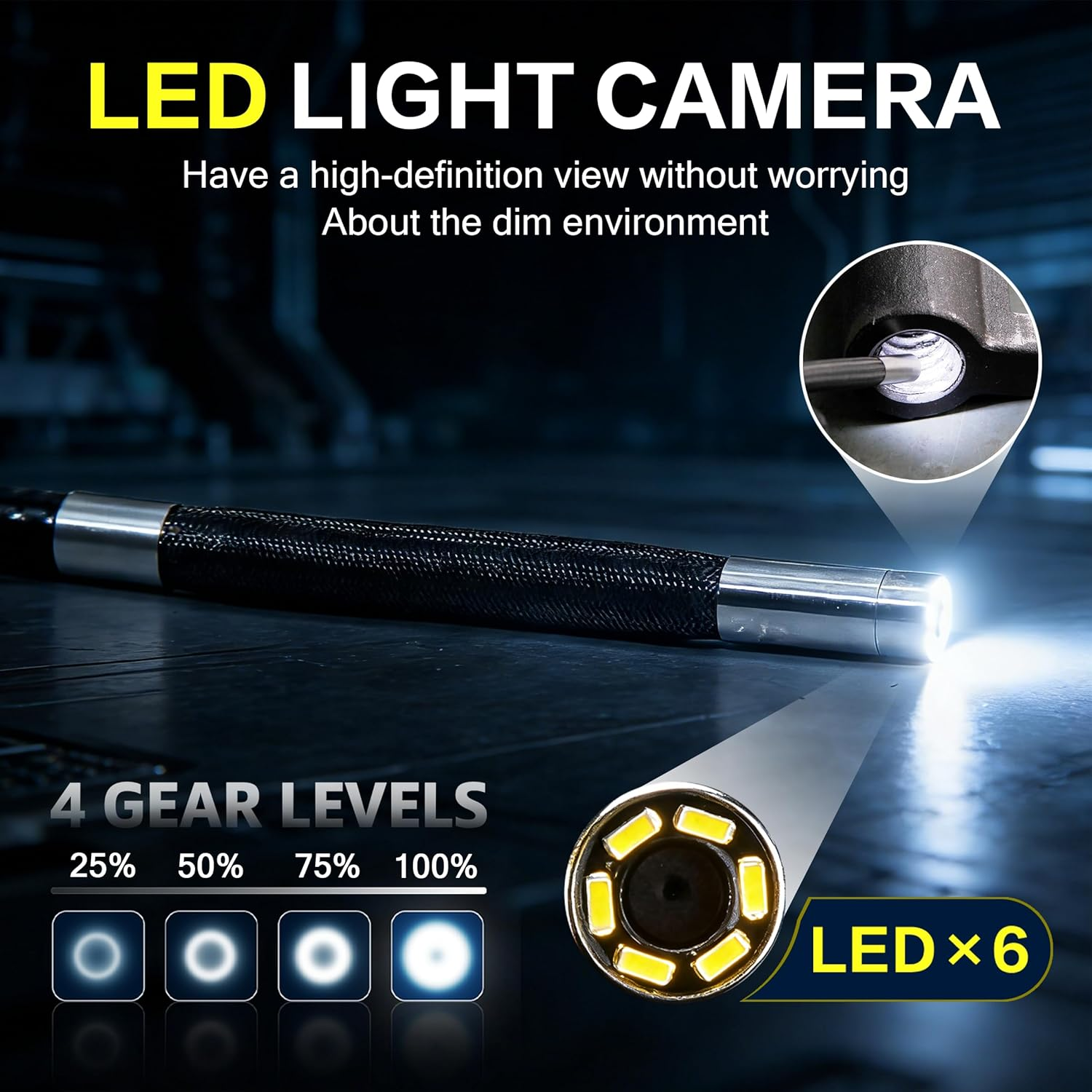 Articulating Borescope, 6.2Mm Video Endoscope Inspection Camera with 5 Inches 1080P HD IPS Screen, 720&deg; Articulation Probe, Fiber Optic Videoscope for Automotive Aircraft Mechanics image number 1