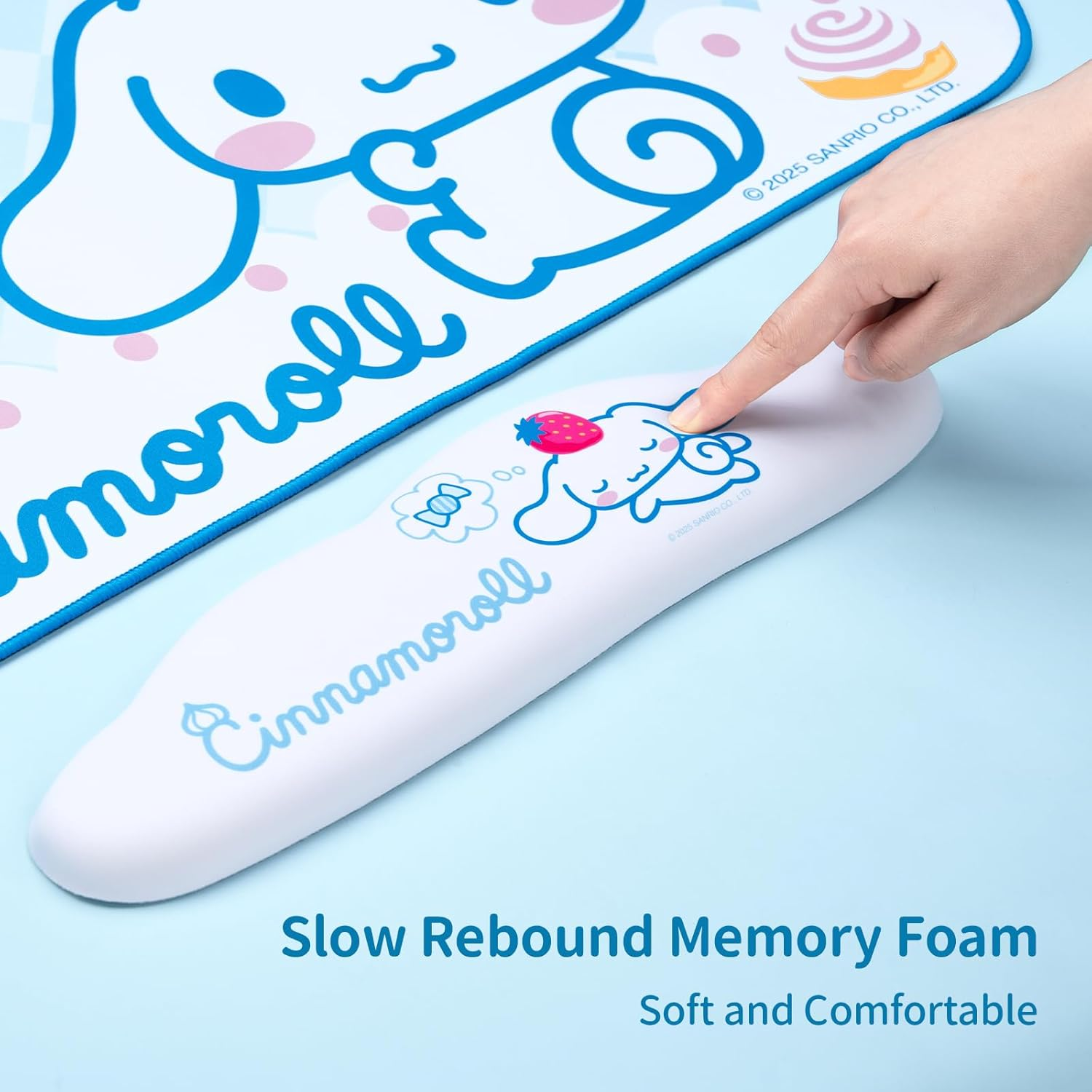 Kuitmor Memory Foam Cloud Wrist Rest, Non-Slip Rubber Base Keyboard Wrist Rest for Gaming, Home Office Work Wrist Support- DEG image number 1