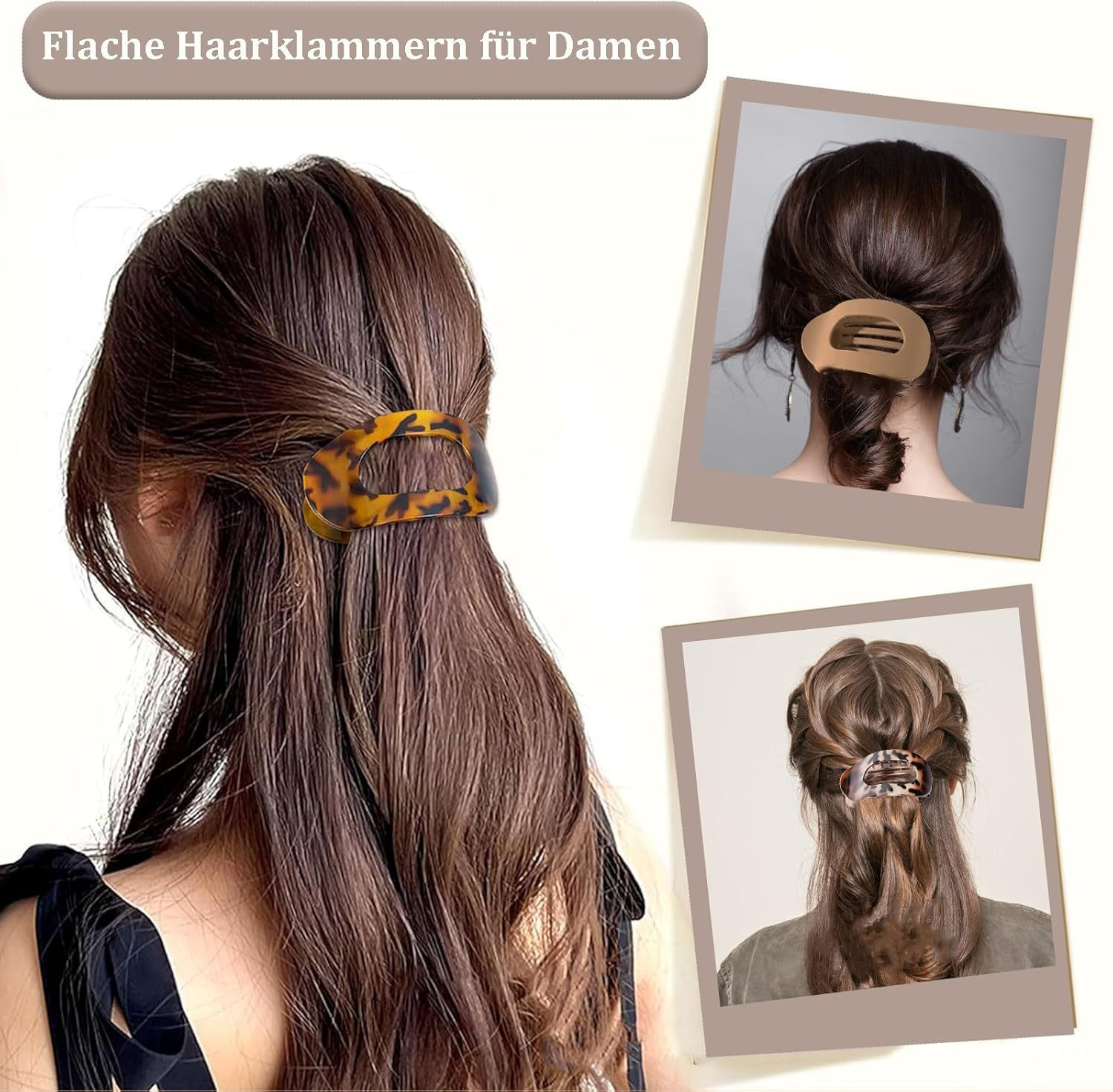 FLEXNOVA Pack of 6 Hair Clips Flat Large Duckbill Hair Clips Women'S Thin Hair Duckbill Hair Clips, French Hair Clip Thick Hair Clip Hair Clip Flat Claw Clip image number 2