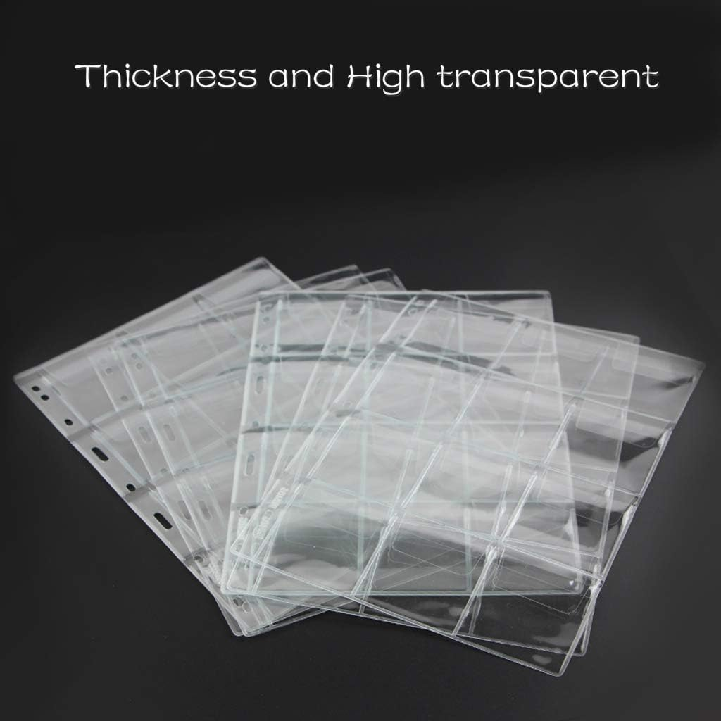 Daswit 42 Pocket Coin Pages, 10 Sheets Plastic Coin Holders Stamp Collector Supplies for Coin Stamp Currency Collection
