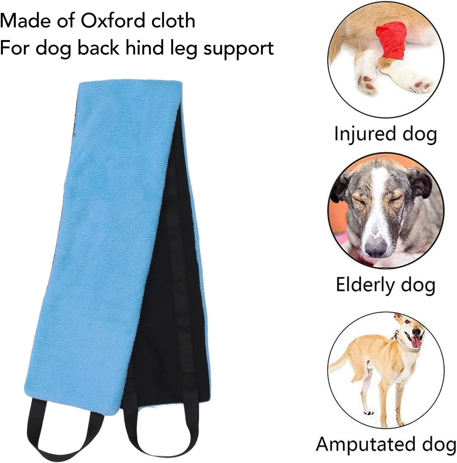 Dog Sling, Oxford Cloth Pet Assist Belt for Dogs Hind Leg Support for Elderly Handicapped Dogs (Blue) - Pink image number 7