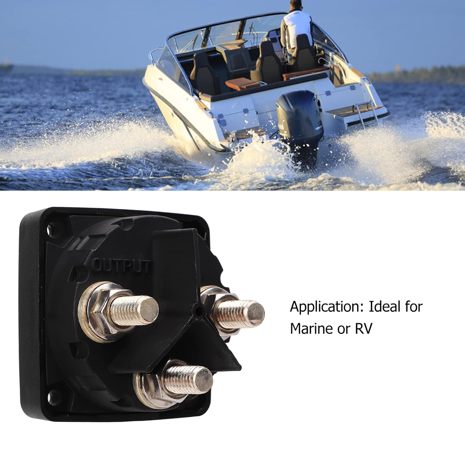 300A Battery Selector Switch, Heavy Duty 3 Position Marine Battery Cut off Switch with Tinned Copper,Ip66 Waterproof Battery Power Cut Master Switch Disconnect Isolator for RV Boat image number 4