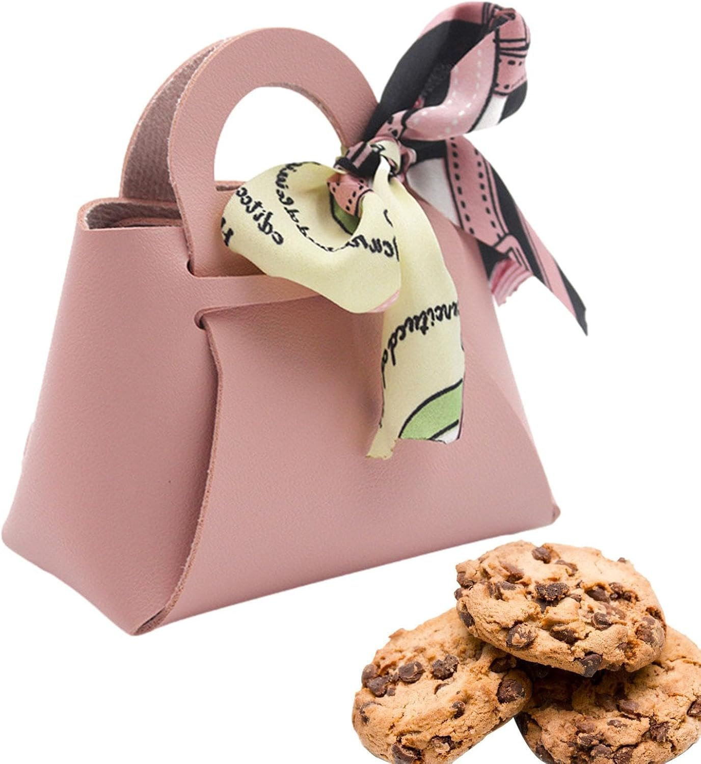 Leather Candy Gift Bag - Leather Gift Wrapping Boxes with Ribbon, Chocolate Candy Bag Wedding | Small Gift Boxes, Gift Bag for Baby Shower, Christmas, Wedding