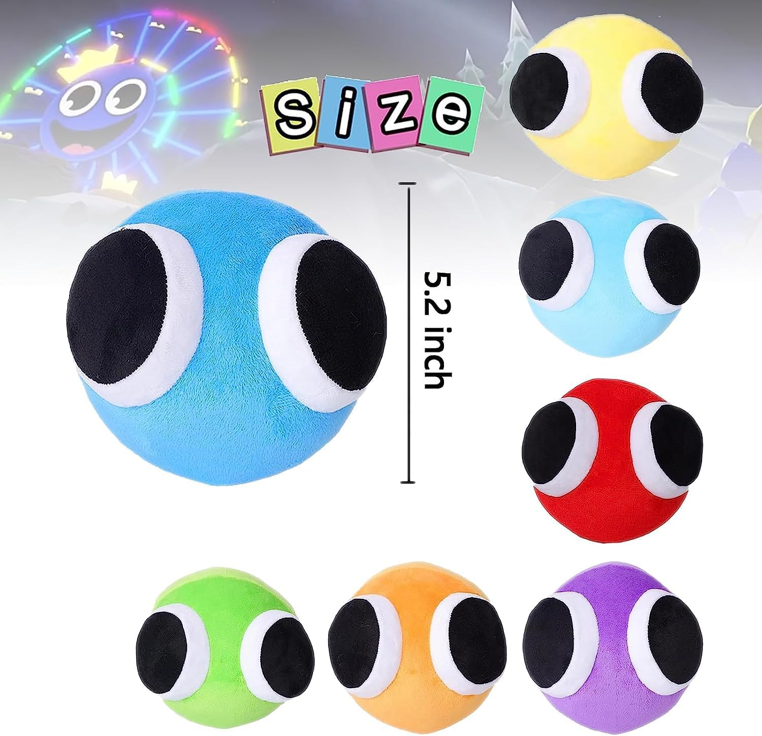 9Pcs Rainbow Friends Plush,Rainbow Friend Chapter 2 Plushies, Stuffed Animal the Game Horror Toys Halloween Christmas Birthday Party Gifts for Best Friends and Kids, C-9Pcs image number 2