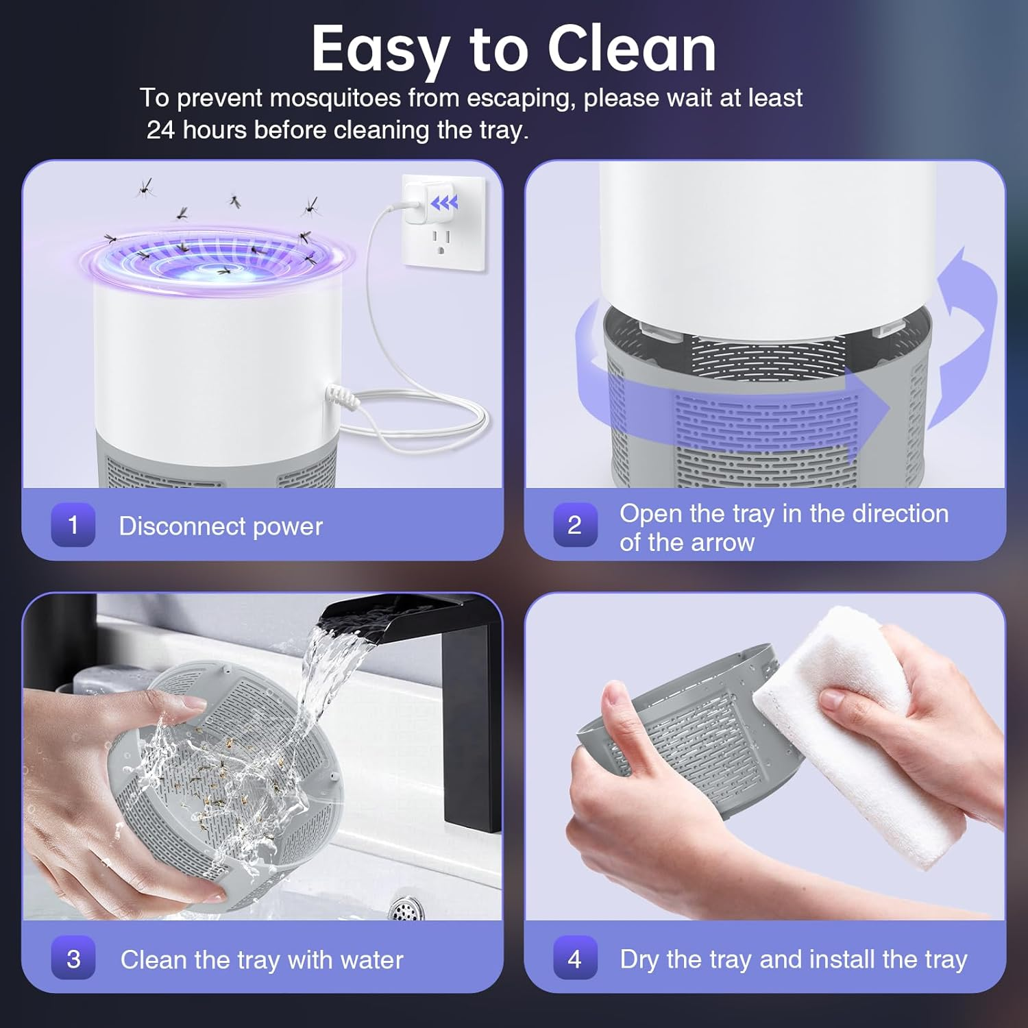 Mosquito Killer Lamp, Efficient Bug Zapper Electric Fly Zapper, Electric Fly Killer Fly Catcher Fly Traps for Home Use, Insect Killer Fruit Fly Trap Indoor Outdoor for Home image number 2