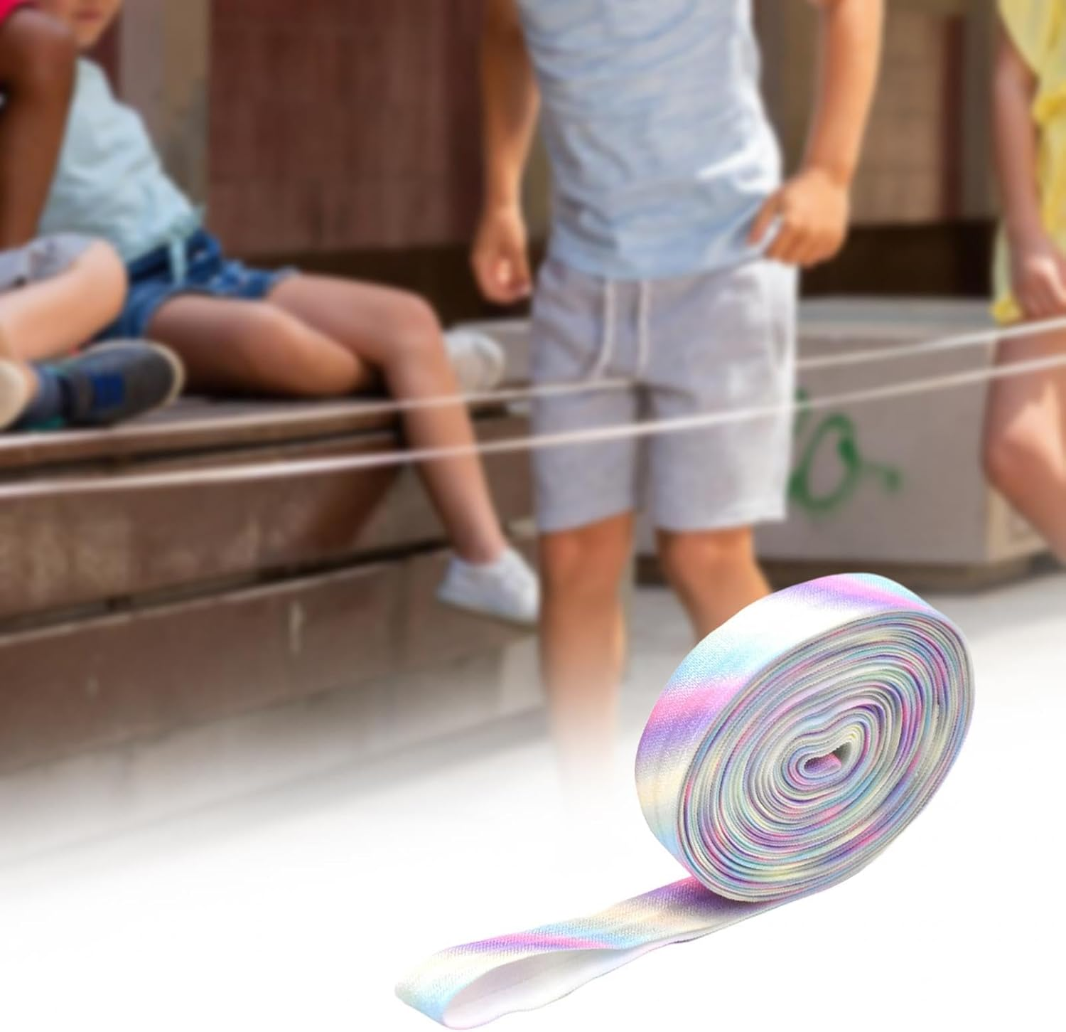 Ｓｉｍｈｏａ Kids Chinese Jump Rope Skipping Rope Girls Games Jumping Rope Group Long Jump Rope for Sports Outdoor Indoor - Gradient Color image number 5