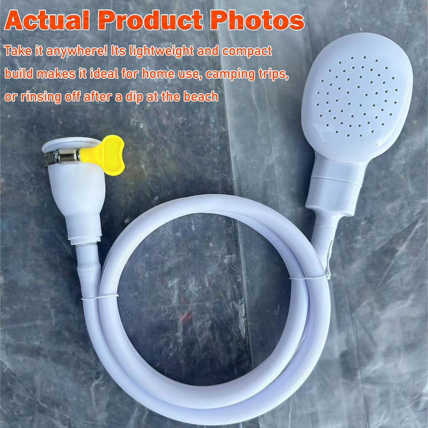 SILHOL Portable Pet Shower Spray Head with Tap Attachment 1.3M Hose and Secure Clamp for Bath, Sink and Indoor Washing (White) image number 1