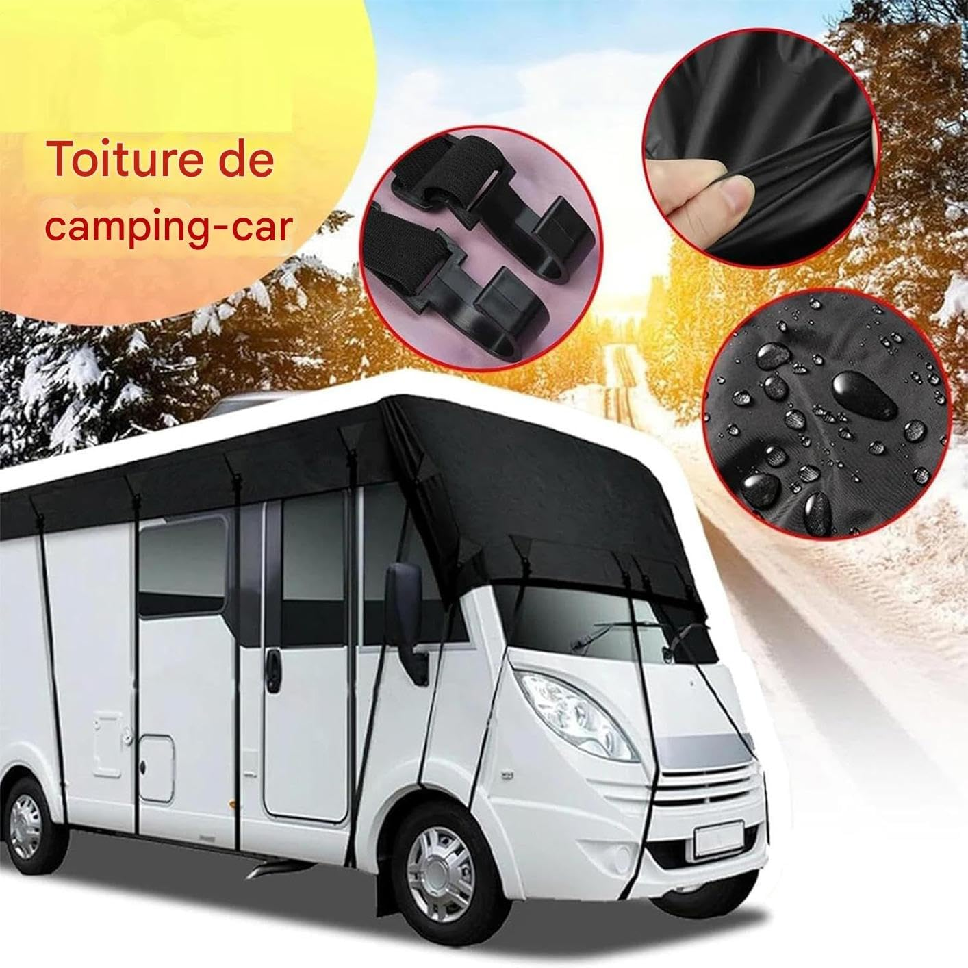 Travel Caravan Cover &ndash; Cover for Travel Caravan, Rain and Wind Protection for Camping Travel Beach Outdoor Coach