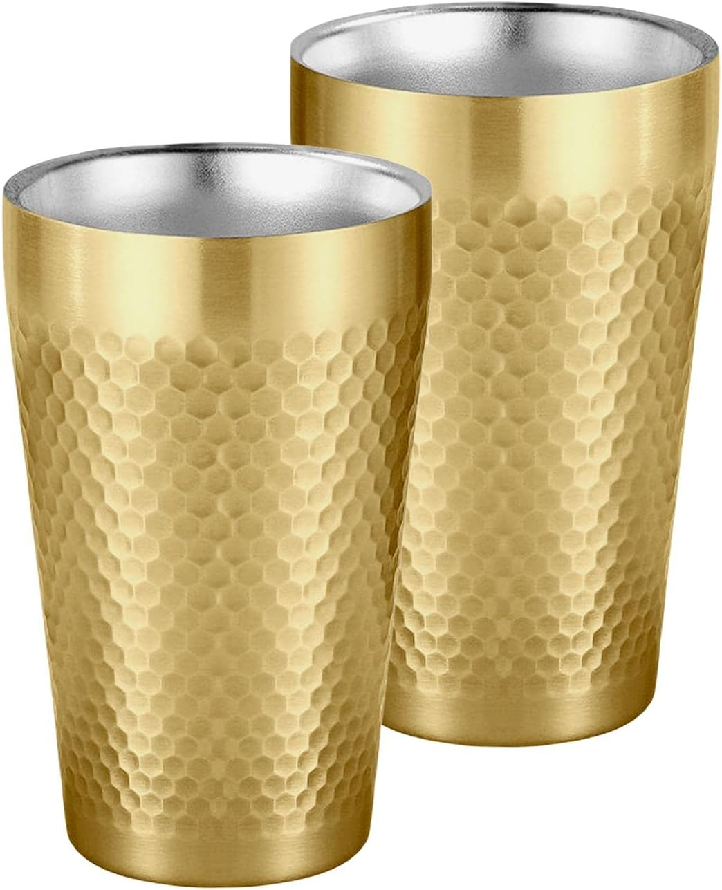 BEFOY Pint Cup - 16Oz Double Layer Cup Wall Stainless Steel Unbreakable Hot & Cold Drinking Cups for Home & Outdoor (510Ml, 2 Count (Pack of 1))