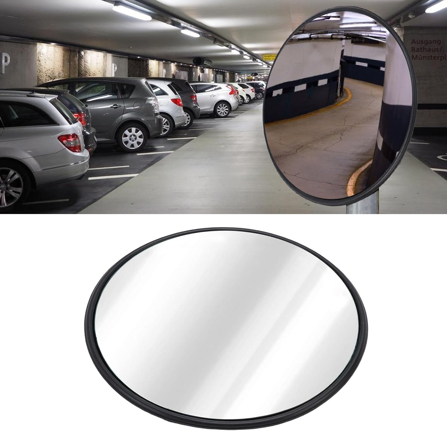 Generic Traffic Mirror, round Wide Angle View Blind Spot Convex Mirror, Wall Mounted Curved Security Mirrors for Indoor or Outdoor Use, Garage, Driveway, Warehouse, Parking Lot (30Cm) image number 6