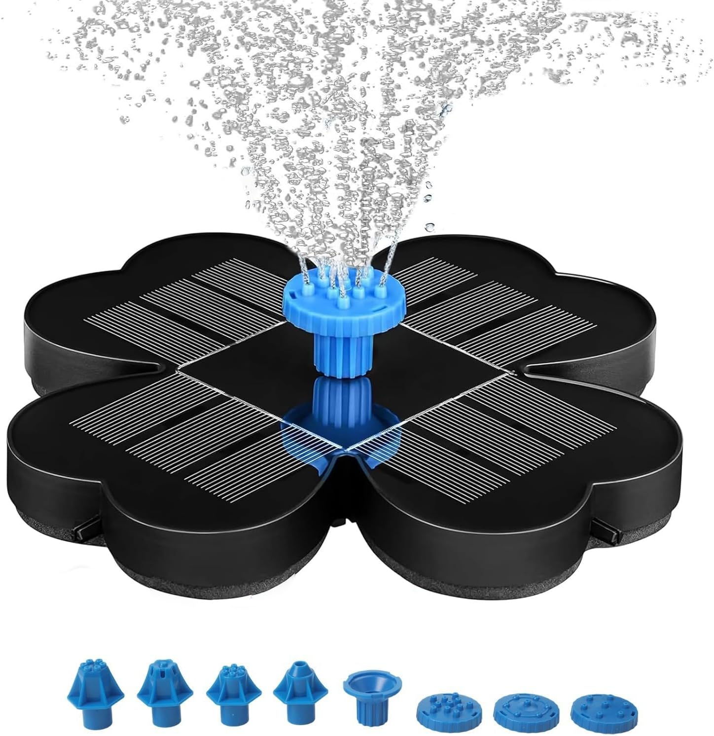 3.5W Solar Fountain Pump, Flower Shape Solar Water Fountain with 7 Nozzles, 18CM Dia Solar Powered Bird Bath Fountain,Garden Decor Floating Pool Fountain for Bird Baths, Ponds, Patios, and Pools