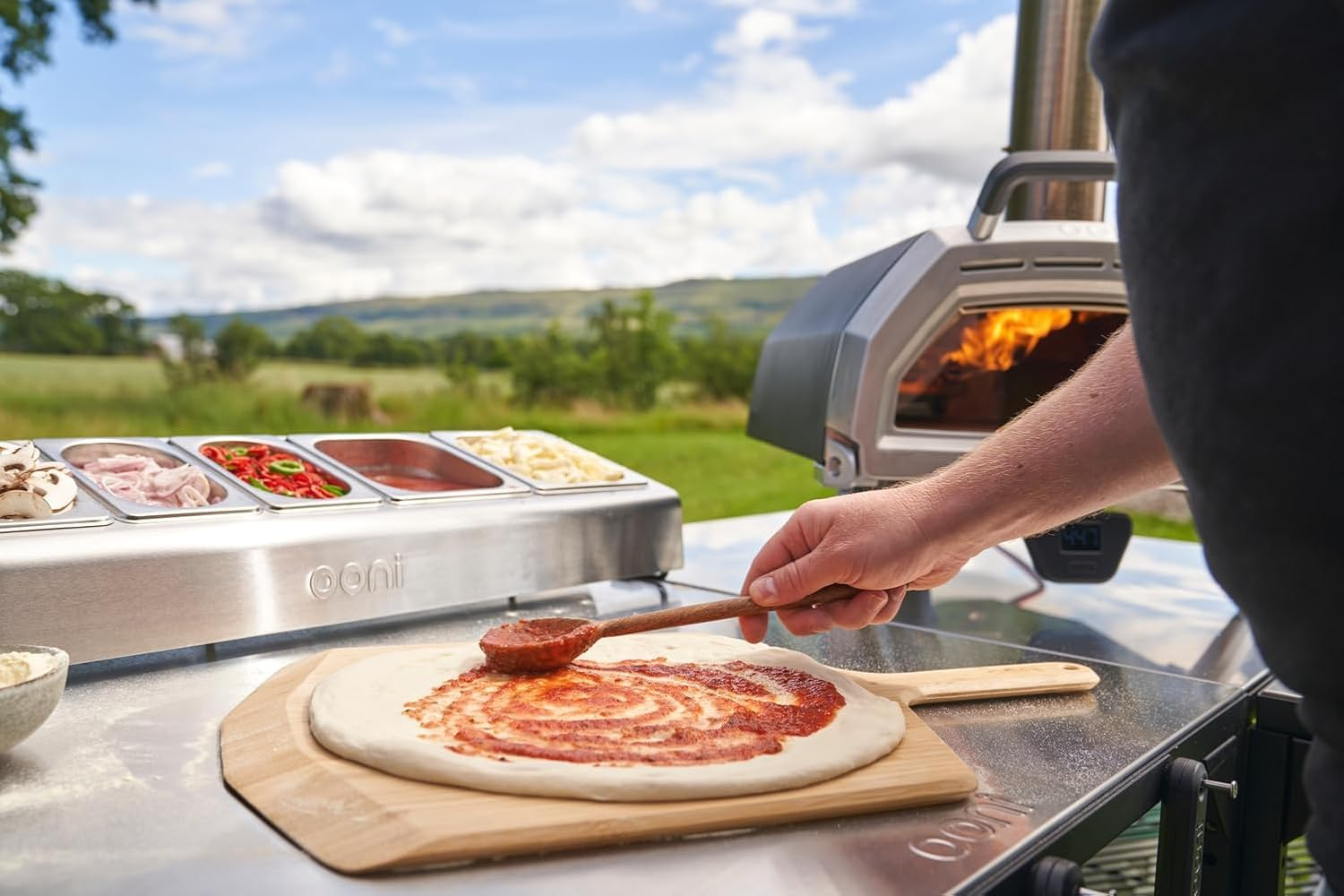 Ooni Medium Modular Table - 31X22X35 Inch Pizza Oven Table Cart, Stainless Steel Pizza Oven Stand, Grill Barbecue Stand, Outdoor Table, Pizza Oven Accessories, Outdoor Pizza Oven Tables, Pizza Station image number 2