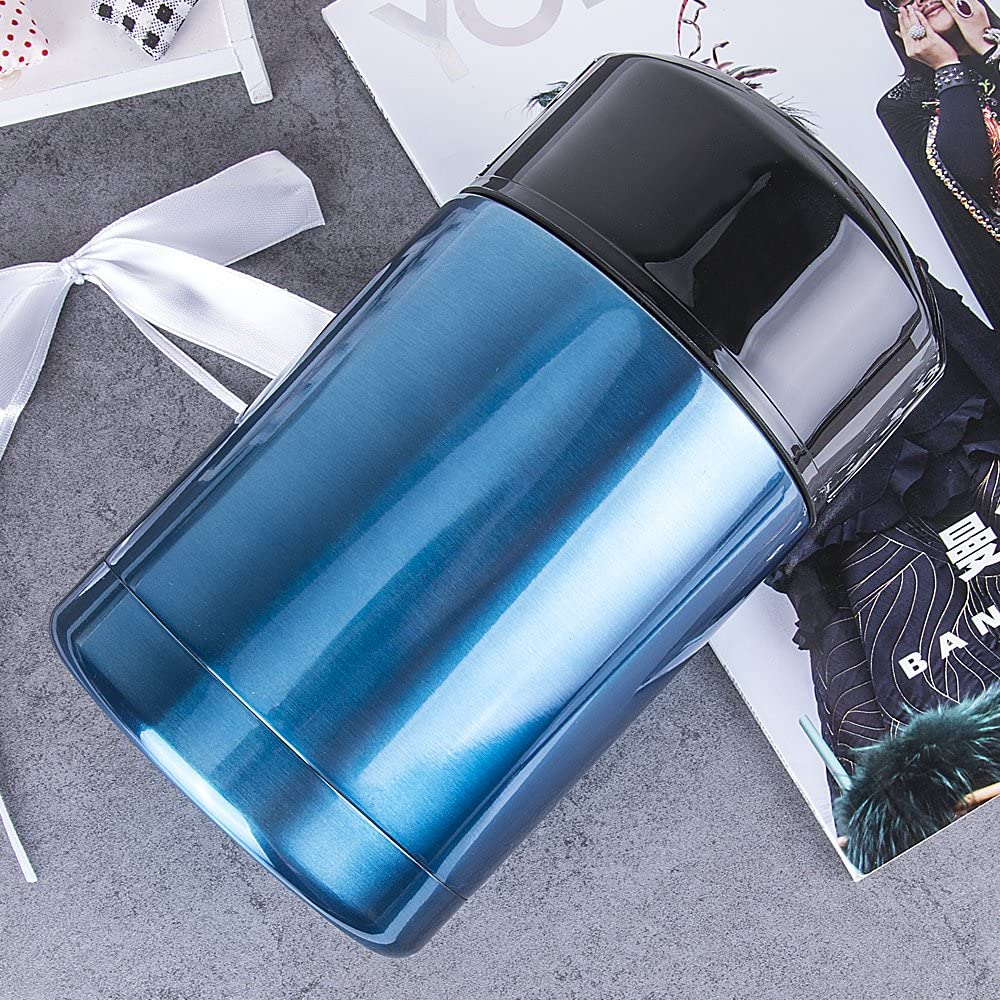 Meichoon Vacuum Insulated Food Jar Bowl 35 Oz（1000Ml) for Cooking Stainless Steel Interior Leak Proof Soup Food Storage Container, BM02 Blue image number 5