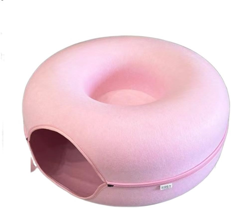Dog Bed Cat House Pet House Pet Bed Cat Bed Cat Tunnel Nest round Felt Cat Tube Play Toy Cat Tunnels for Indoor Cats Cat Maze Toy Appealing Dog House Cat Bed Pet Nest ( Color : a , Size : 60*60*27Cm )