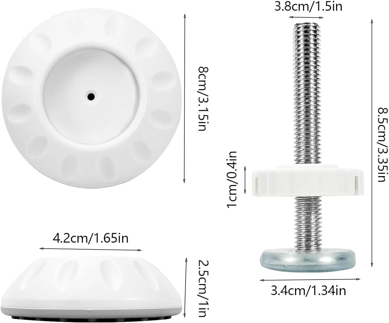 Fkereg 2 Pack Gate Wall Protector with Threaded Spindle Rods M10, Pressure Mounted Gate Extender Extension, Dog Gate Banister Adapter, Pet Gate Wall Cups Replacement Parts Hardware for Stairs image number 1