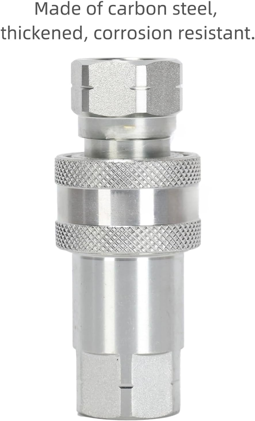 1Set Silver Carbon Steel Hydraulic Quick Connect Coupler Set NPT 3/8 Female Pipe Fitting Plug Adapter Suitable for Construction Forestry and Agricultural Equipment