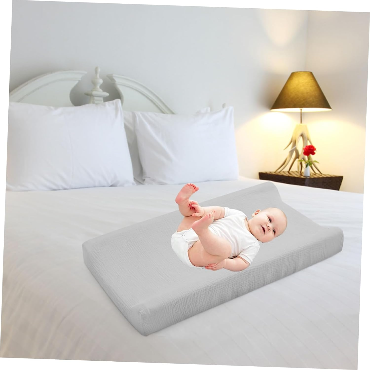 Vaguelly 2Pcs Washable Changing Pad Covers Diaper Changing Pad Sheet Removable Design for Nursing Table and Contoured image number 5