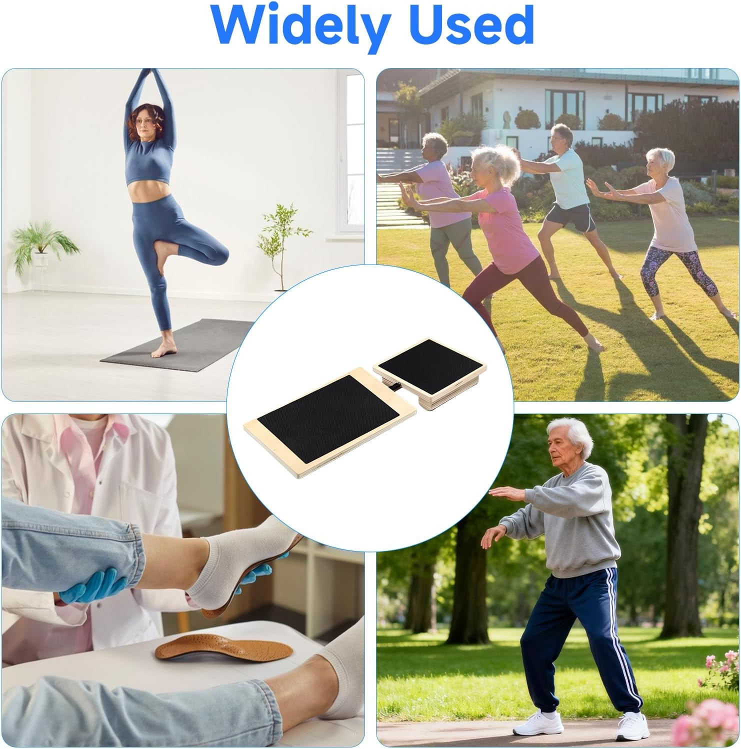 Ankle Foot Strengthener Balance Board Exerciser,Wooden Non Slip,Single Leg Stability Trainer Balance Board, Posture Corrector Foot Stretcher for Plantar Fasciitis Relief & Physical Therapy image number 3