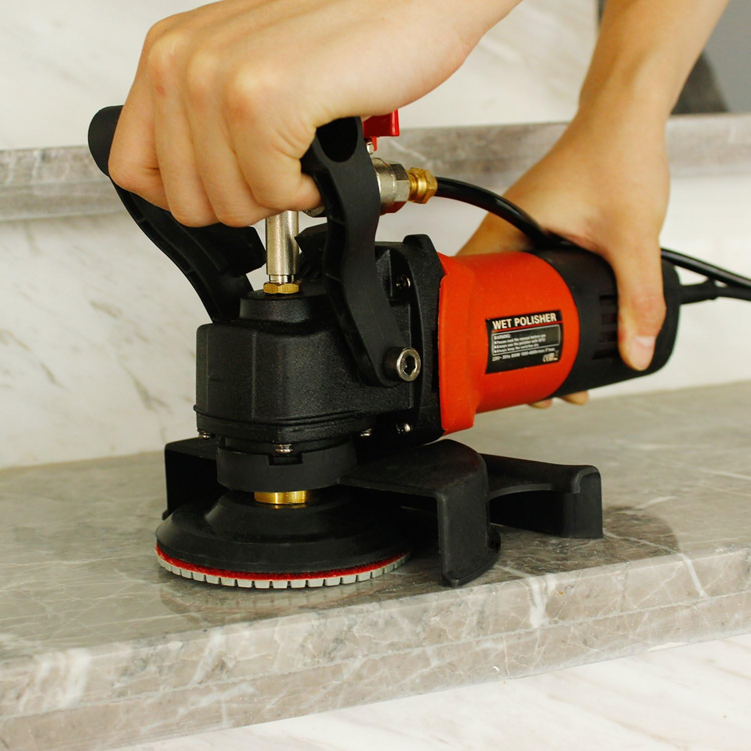 SPTA 15Pcs Diamond Wet Polishing Pads Set, 4 Inch Pads for Granite Stone Concrete Marble Floor Grinder or Polisher, 50#-6000# with Hook & Loop Backing Holder Pads for Wet Polisher image number 4