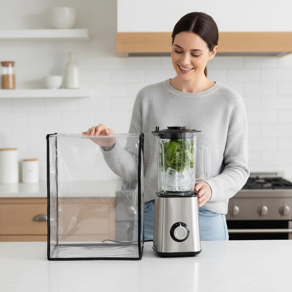 JDFHFGB Transparent Blender Dust Cover, Waterproof, Stain-Resistant Appliance Protector, Compatible with Ninja and Breville Stand Mixers, Coffee Makers (34 &times;24 &times;47Cm) image number 3