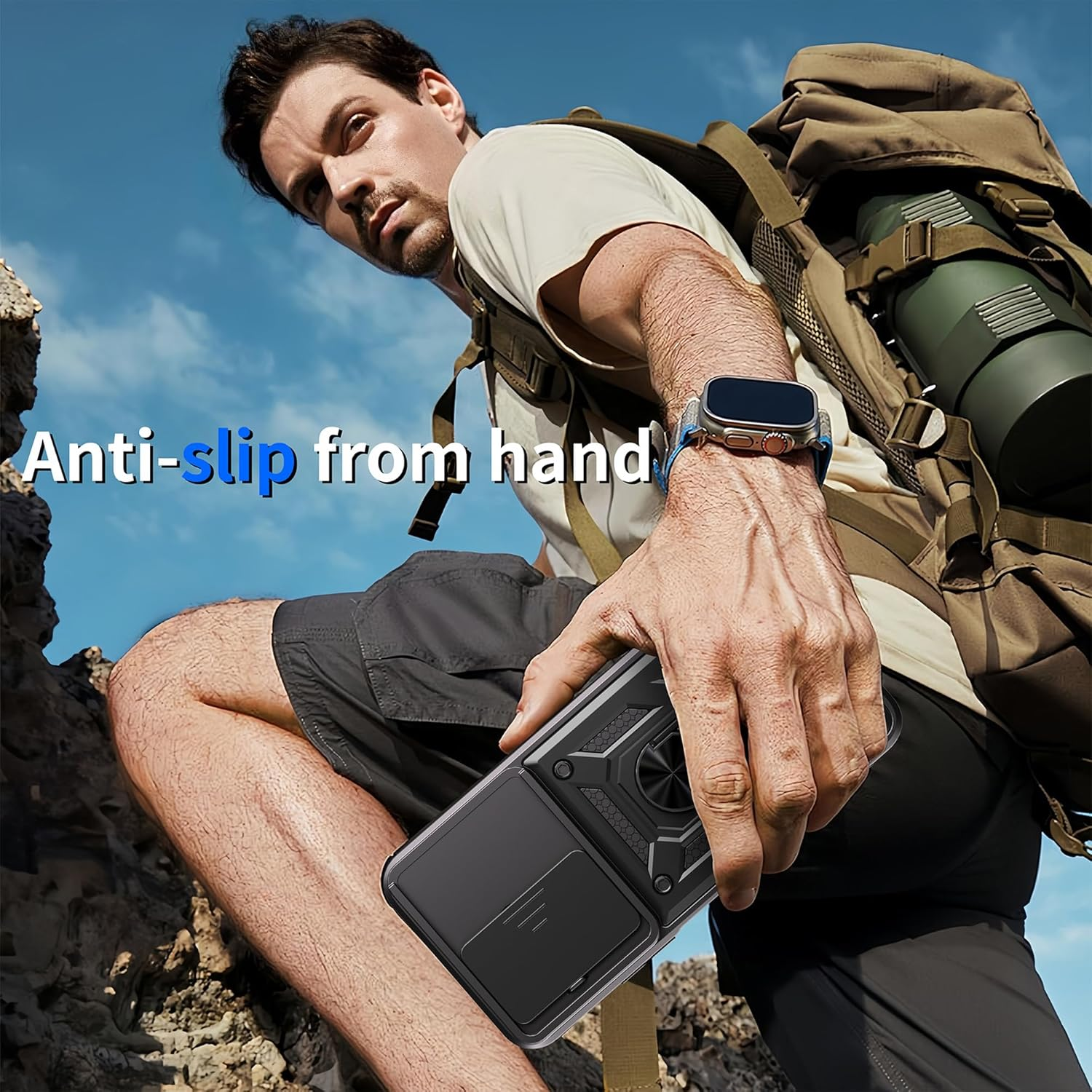 ESHUYI Case for Xiaomi Redmi 15C (4G/5G) with Slide Camera Cover [Camera Protection] [Ring Stand] [Case Compatible with Magnetic Car Mount] Shockproof Mobile Phone Case, Black image number 5