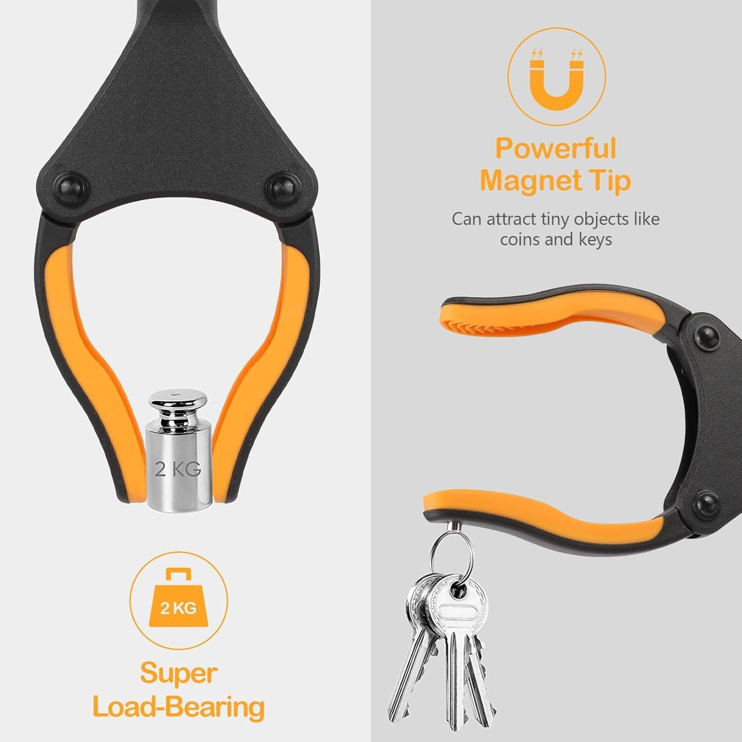 Reacher Grabber Tool, 32" Foldable Grabber Reacher for Elderly, Lightweight Extra Long Handy Trash Claw Grabber, Reaching Assist Tool for Trash Pick Up, Litter Picker, Arm Extension with Shoehorn, Long Reaching Grabber, Designed with Magnet(Black)