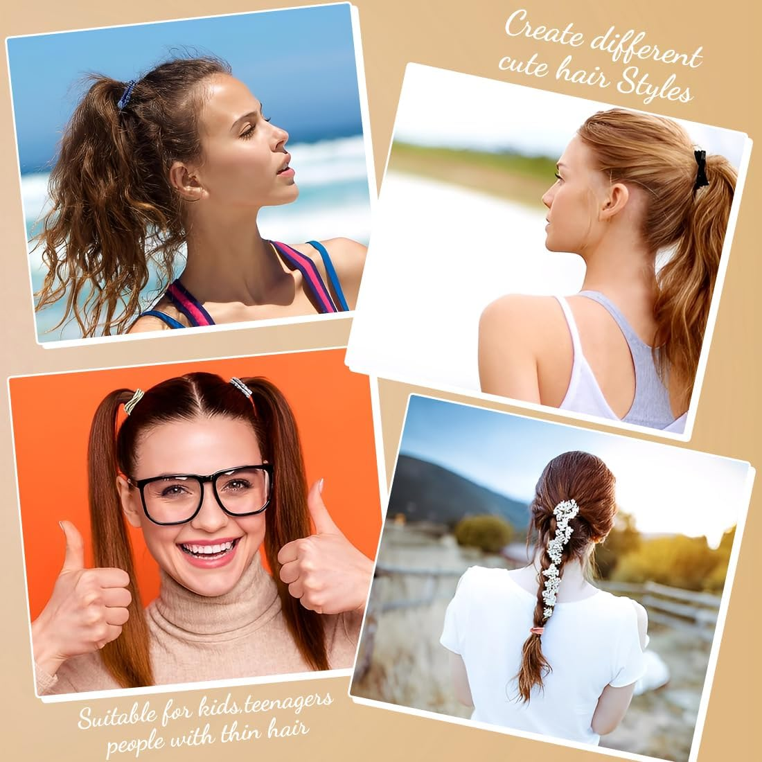 Pack of 11 Women'S Hair Bobbles, Elastic Braid Scrunchies, Stylish Ponytail Holders for Women and Girls (11 Mix Colours) image number 2