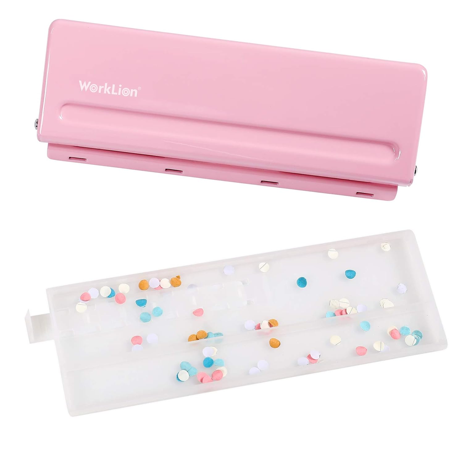 WORKLION Adjustable 6 Hole Punch: Metal Six Hole Puncher for Planners and 6-Ring Binders with 6 Sheet Capacity for A4 / A5 / A6 / Personal/Pocket Size (Pink) image number 4