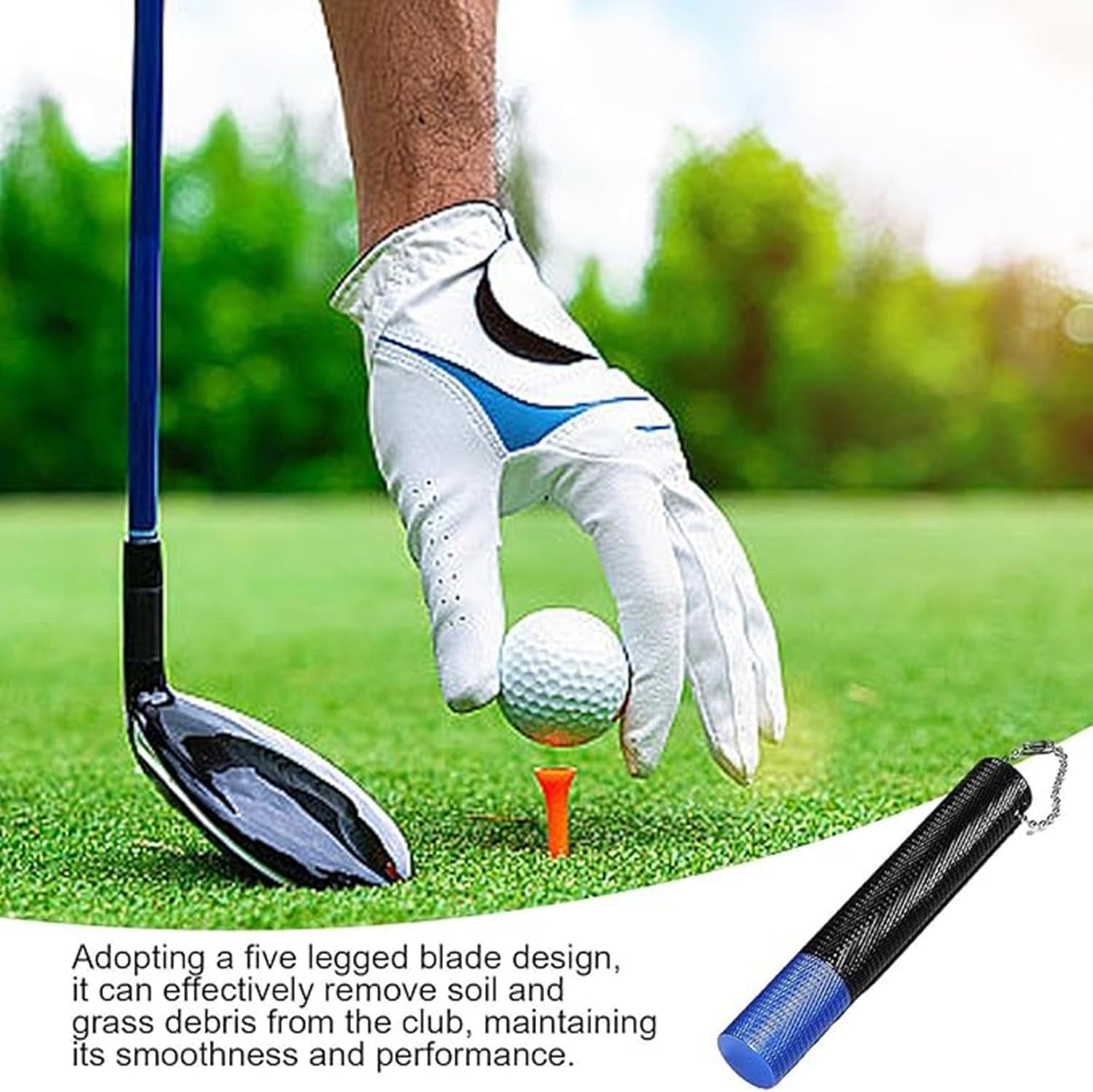 Coehaopike Golf Club Cleaner | Golf Club Groove Sharpener,Wedge Groove Sharpener, Golf Groove Sharpening Tool for Deep Cleaning and Improved Performance with Five-Legged Cutter image number 2