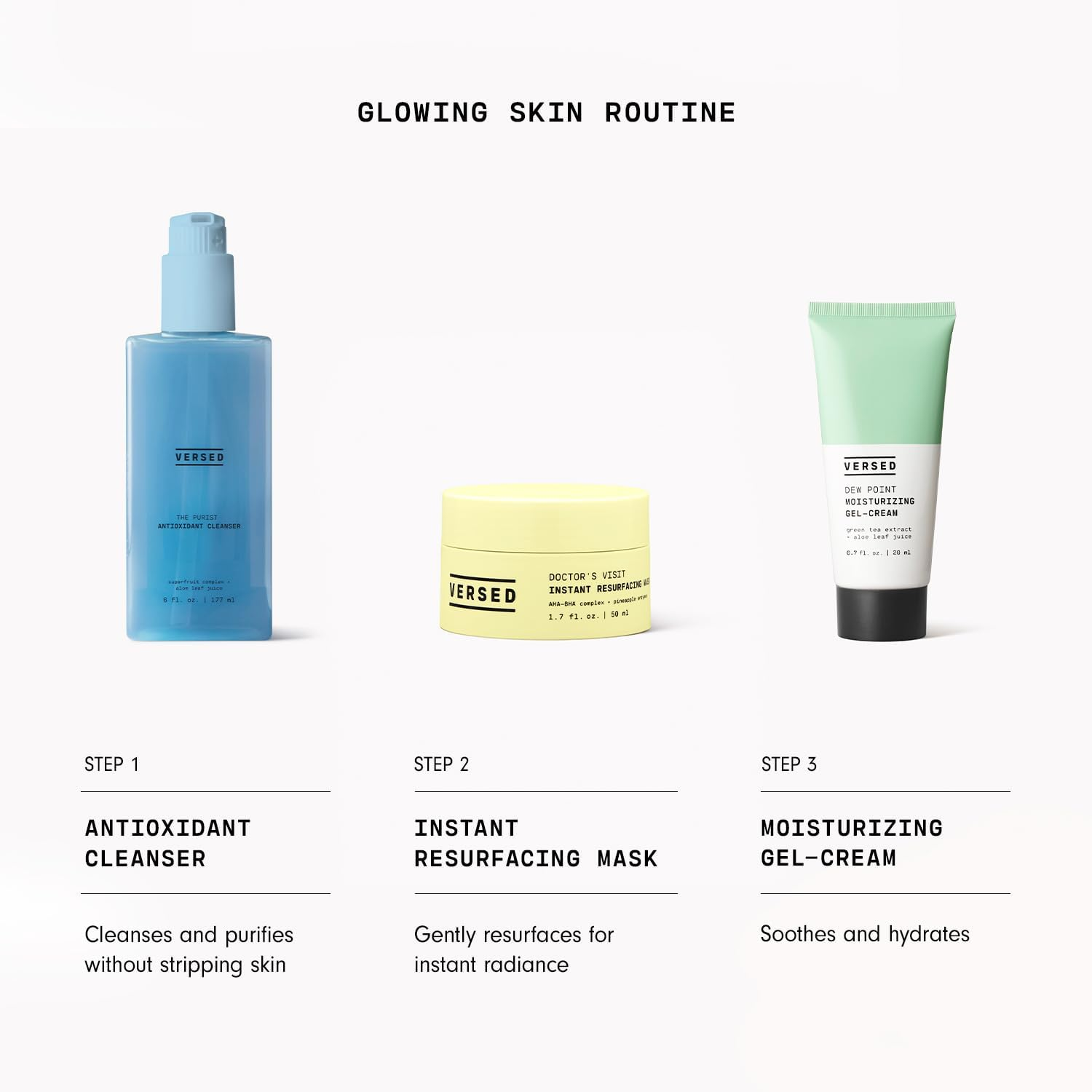 Versed Doctor'S Visit Skin Resurfacing Face Mask - Glycolic Acid + Lactic Acid Face Exfoliant for Dark Spots & Skin Texture - AHA BHA Enzyme Mask to Brighten, Smooth Rejuvenate Skin (1.7 Fl Oz) image number 2