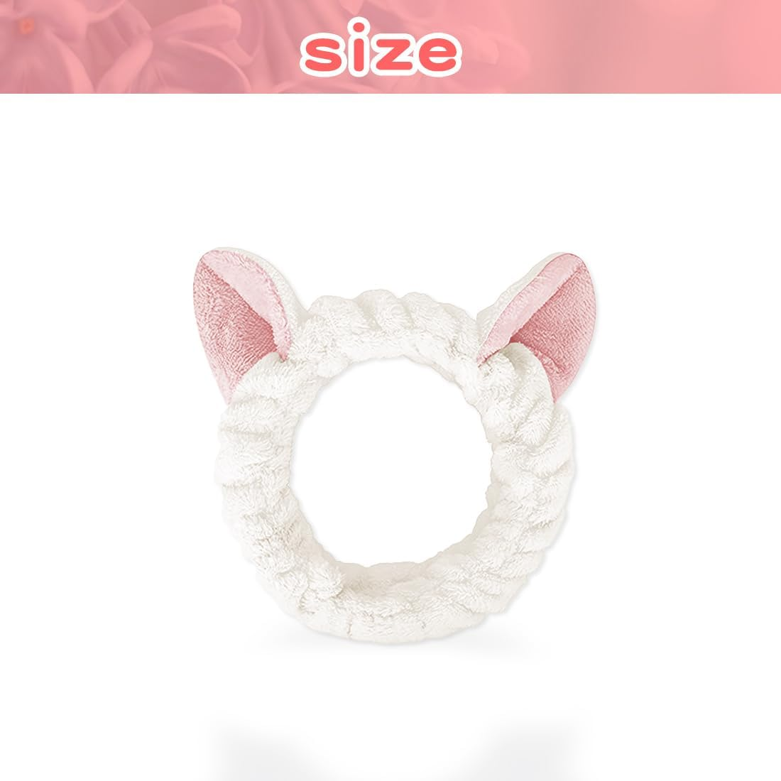 FUKPO Hair Band Cosmetic Rabbit Ears Cat Ears Make up Headbands Shower Hair Band Washing Face Cosmetic Headband Elastic Coral Fleece Hair Bands Women'S Yoga Sport Spa Beauty Pack of 2 image number 4