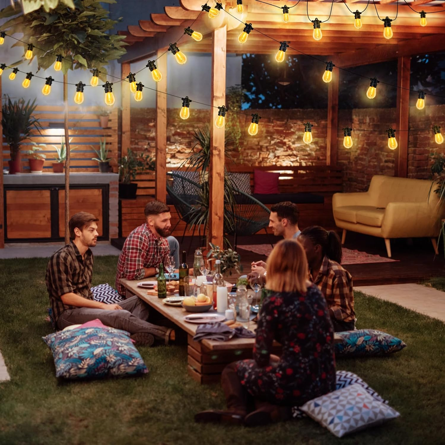 Roshin 30PCS S14 1W Replacement LED Lights Bulbs - Clear Oval Bulbs Fits E12 C7 2200K Candelabra Screw Base Sockets, Edison Light Bulbs for Indoor Outdoor Patio Decor (Warm White)