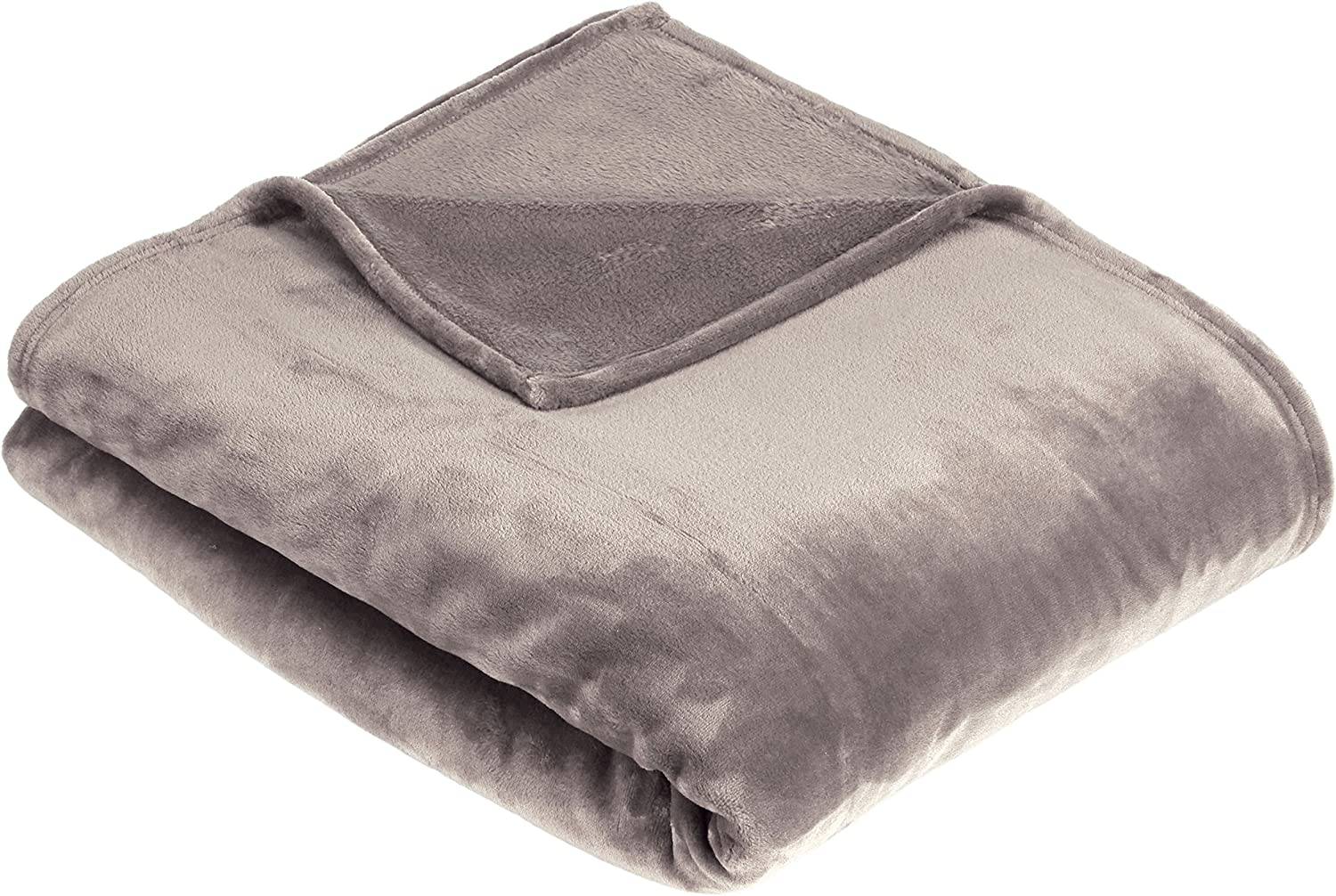 Amazon Basics Velvet Plush Blanket, Single - Sand