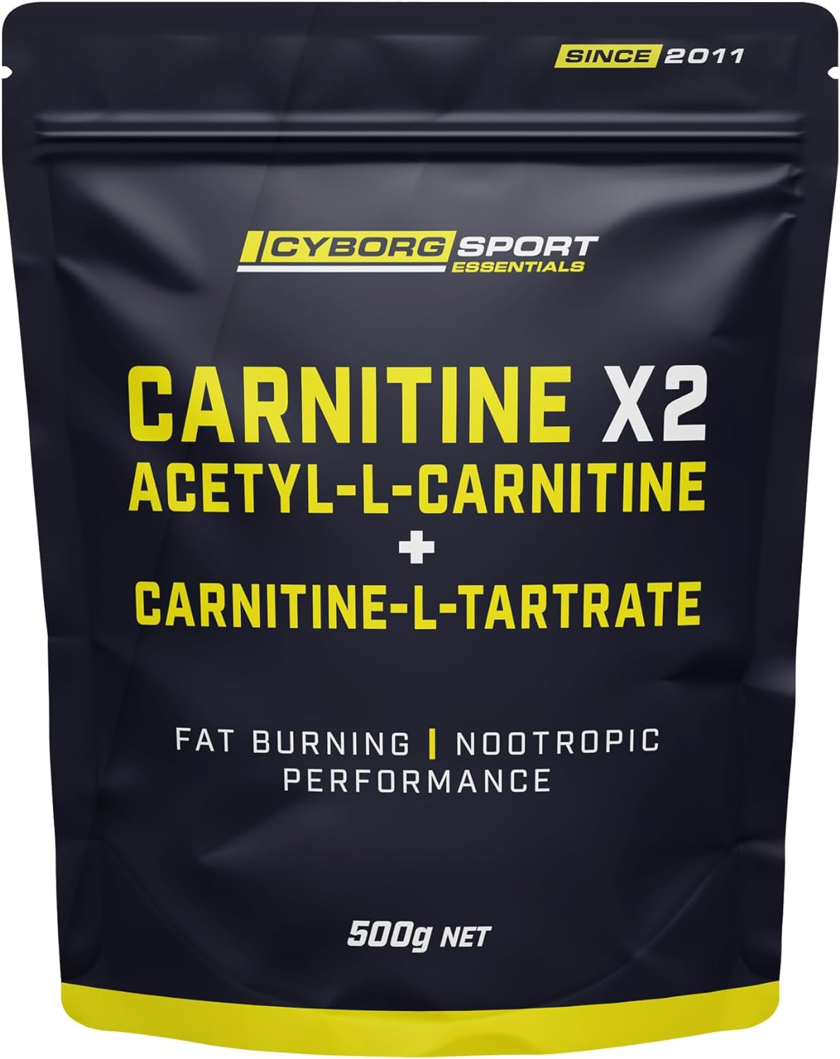 CARNITINE X2 1Kg - 500 Servings - "Acetyl-L-Carnitne & Carnitine-L-Tartrate" - Brain Health - Energy Production - Fat Burning by Cyborg Sport image number 5