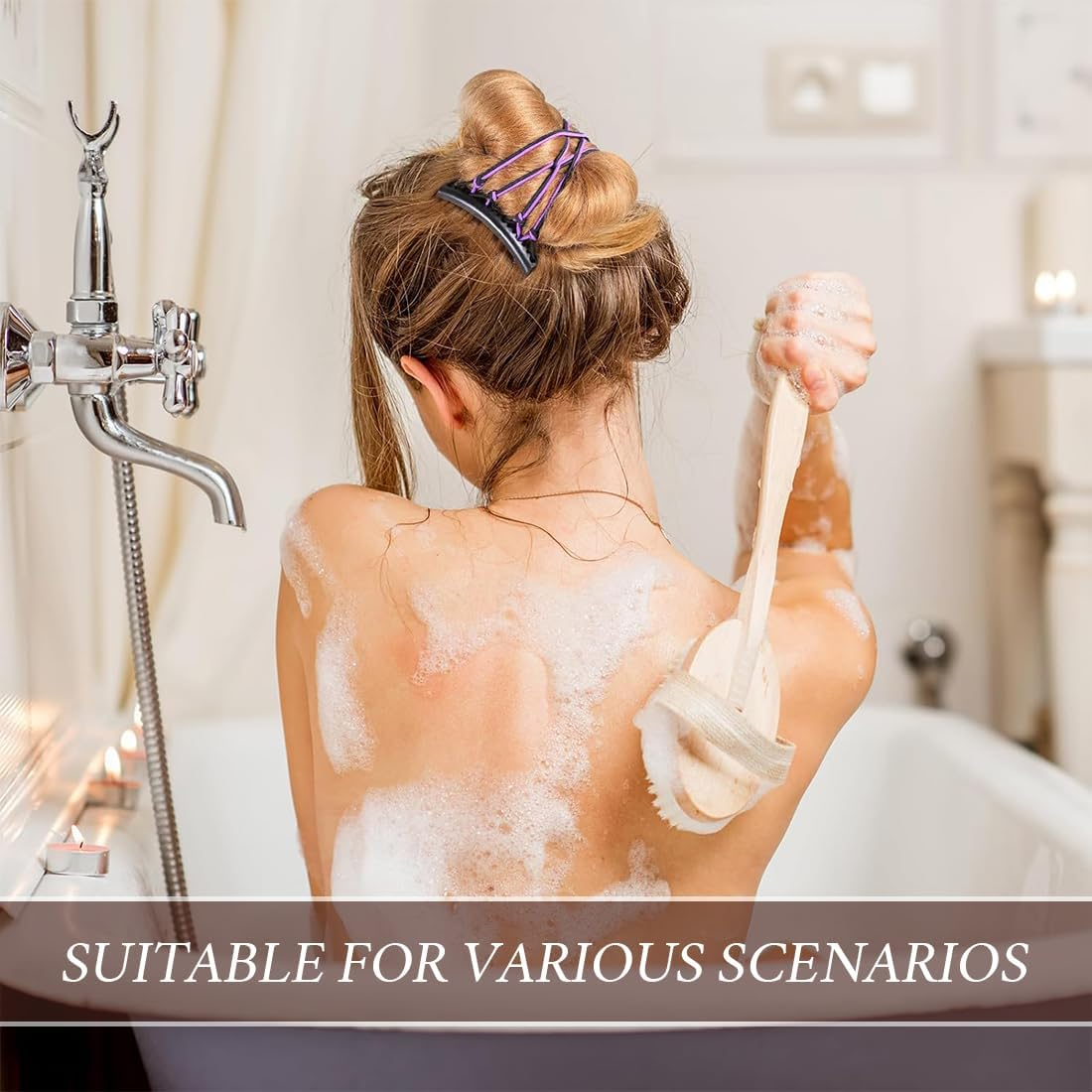 PNPGDYK Pack of 4 Hair Combs for Clips, Hair Pins, Hair Clips, Women, Fashionable Stretchy Hair Clip for Thick or Fine Hair, for Women and Girls image number 1