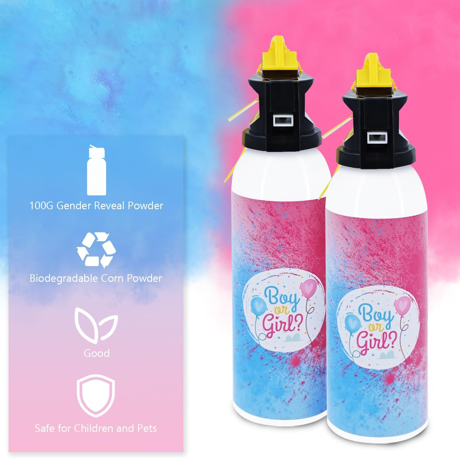 Gender Reveal Fire Extinguisher 2 Pack Color Extinguishers Extintor De Revelaci&oacute;n De G&eacute;nero Party Smoke Pink or Blue for Baby Reveal Party Decoration Boy or Girl Gender Reveal Ideas image number 5