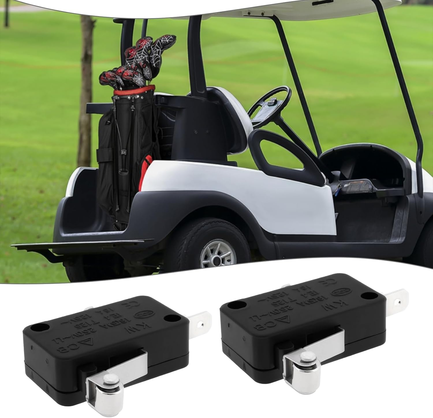 YINETTECH 2Pcs Golf Cart Accelerator Micro Switches 16A 250V 10896 25861G01 25861-G01 KW7-0 Compatible with EZGO Electric 1994-Up TXT PDS DCS image number 4
