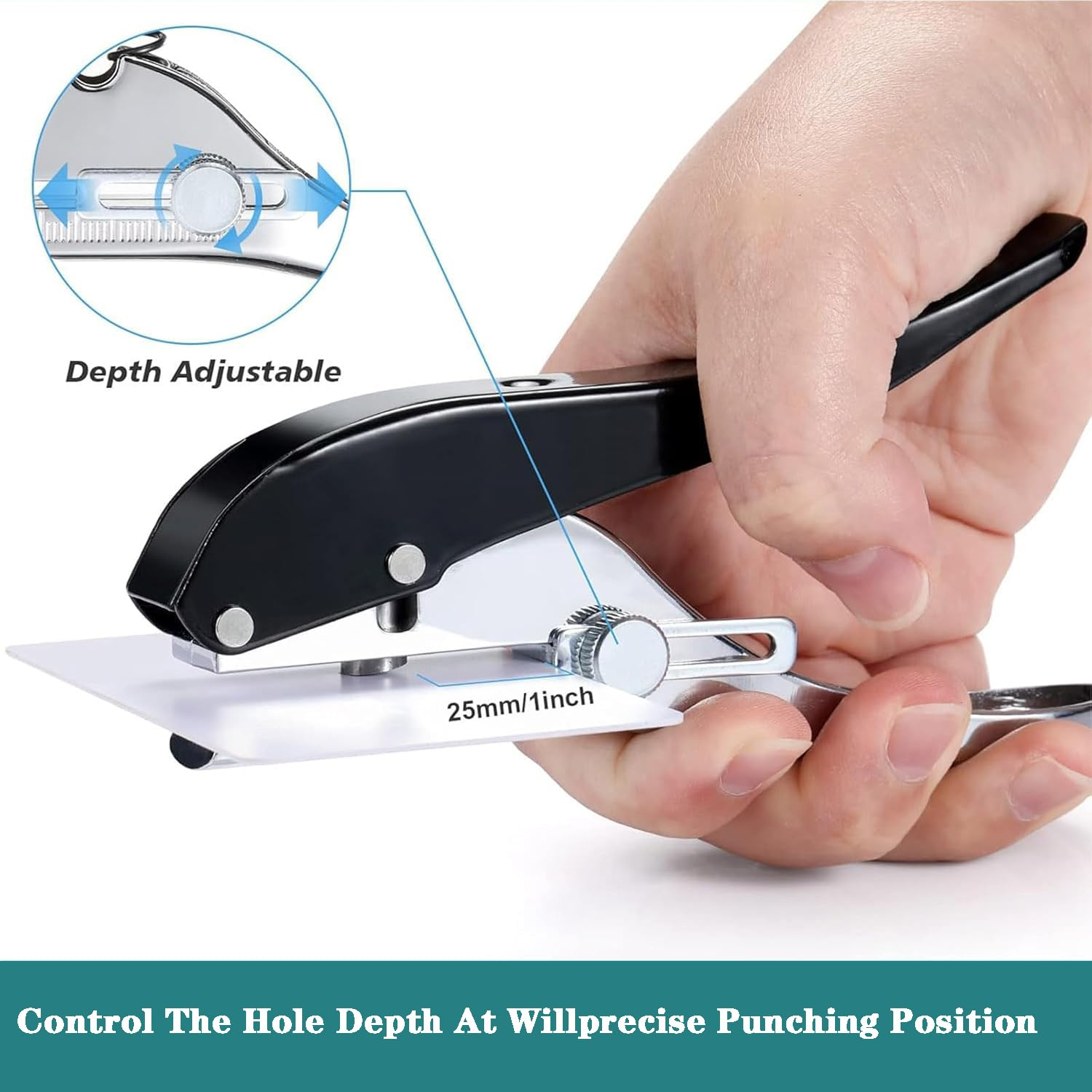 KEWAYO Single Hole Punch,Paper Punches 8Mm Heavy Duty Edge Band Puncher,Portable Edge Banding Punching Pliers for Paper,Chipboard,Index Cards,Photos,Card,Art Project image number 1
