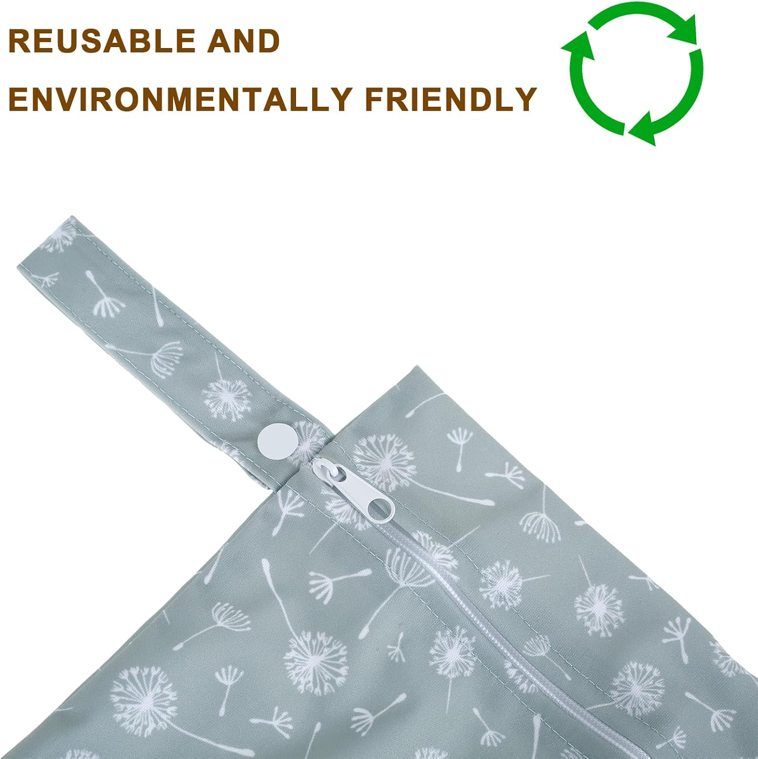 3Pcs Waterproof Wet Bag, Wet Bag Storage Bag Washable Travel Bags with Zipper Closure, Reusable Baby Diaper Bag Organizing Pouches Wet Bag for Swimsuit, Towels, Wet Clothes, Beach, 14" X 11", Style 2, image number 4