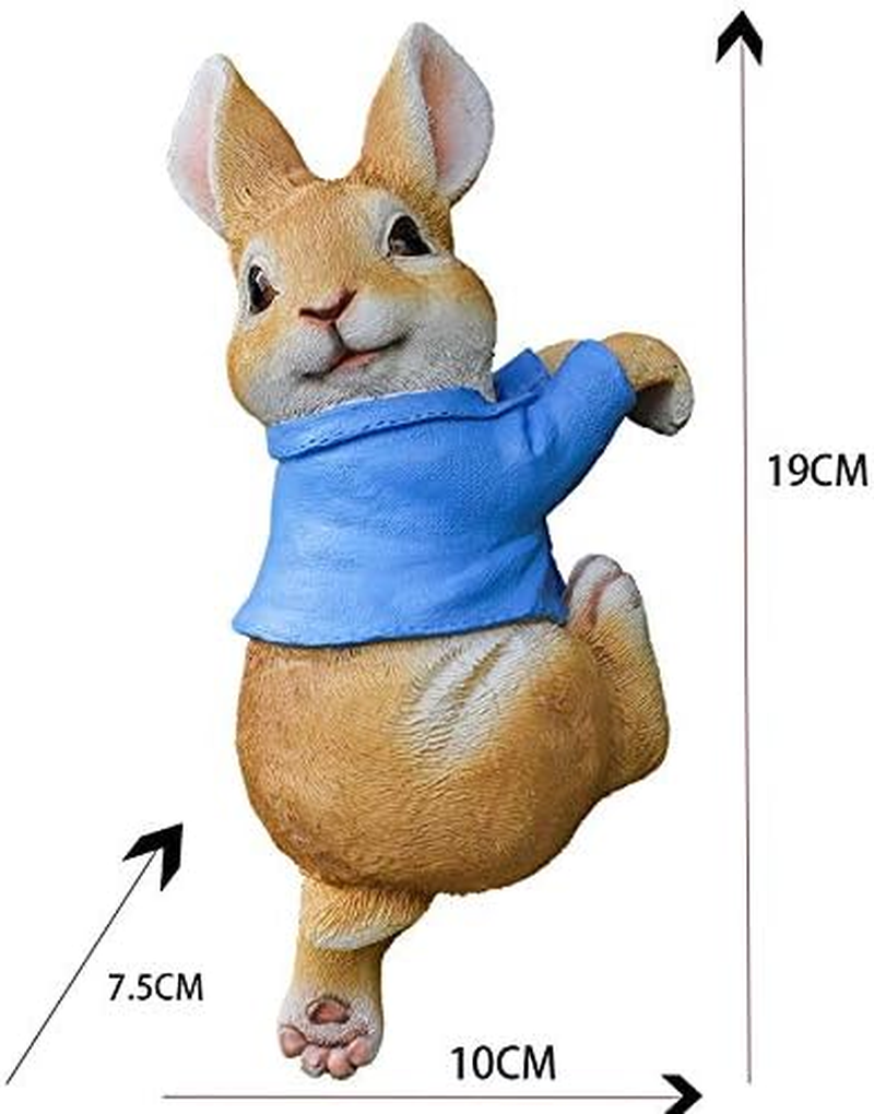 Mini Garden Statues Hanging Bunny, Indoor Outdoor Decorations Cute Rabbit Planter Pots Hanger Art D&eacute;cor Figurine Ornament for Easter Yard Home Garden Patio and Office (RED Rabbit) image number 4