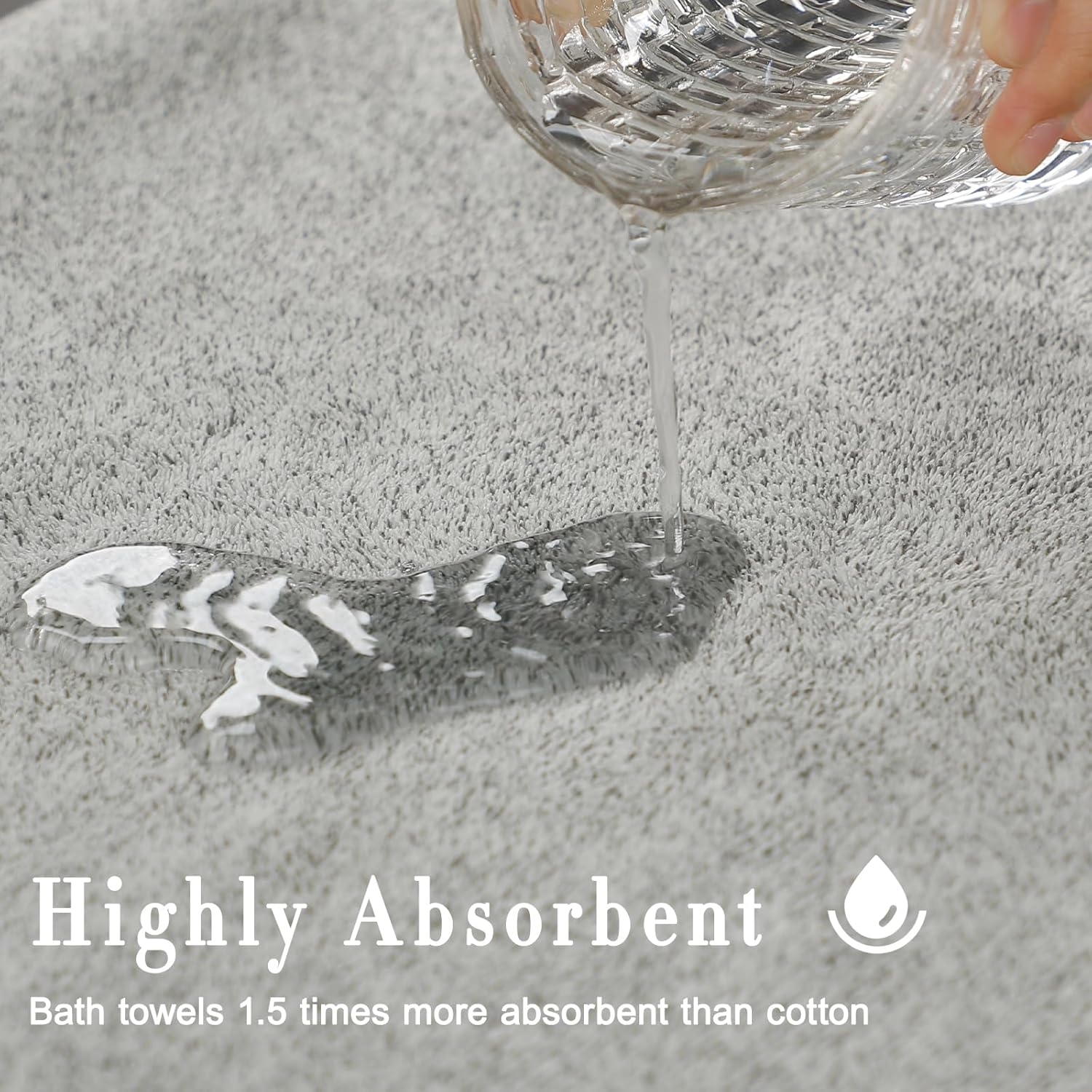 SEISSO Bath Towels Set of 4, 88&times;160 CM Bath Sheet Super Absorbent & Lightweight Quick Drying Oversized Bath Towel for Beach, Travel, Gym, Sauna, Camp, Pool (Grey) - Grey image number 4