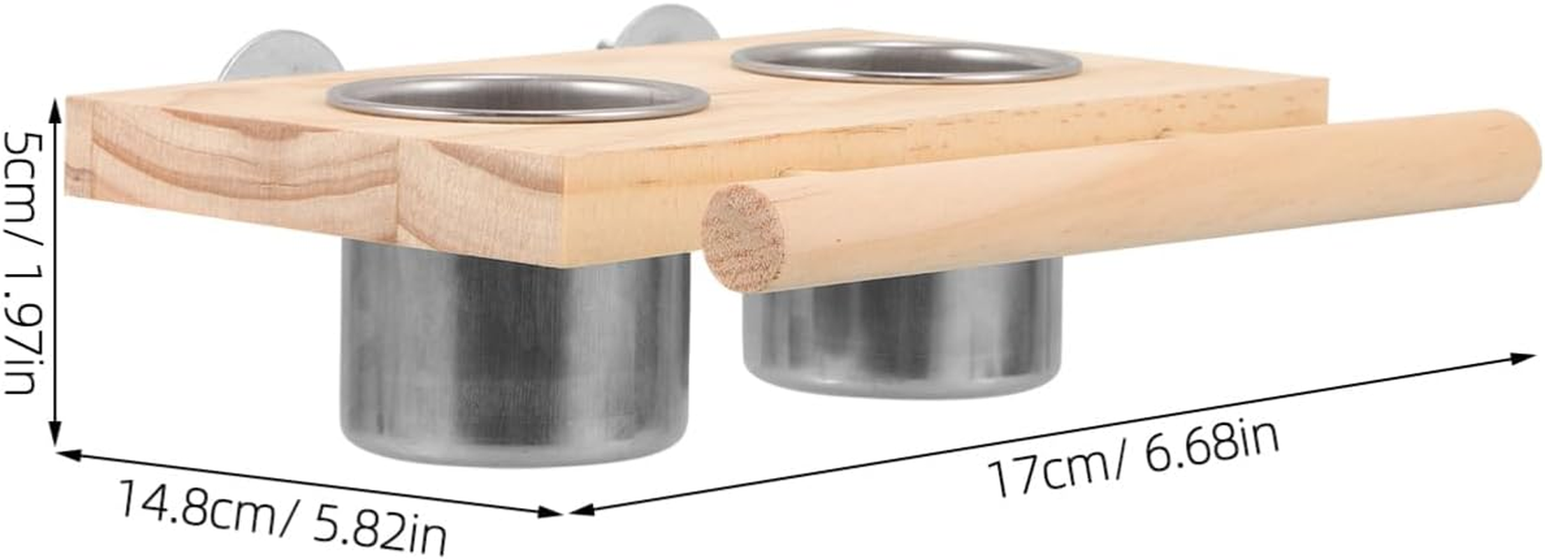 PENIKOKO Parrot Feeding Bowls Bird Perch Cups Metal Bird Food Water Bowl Feeder image number 2