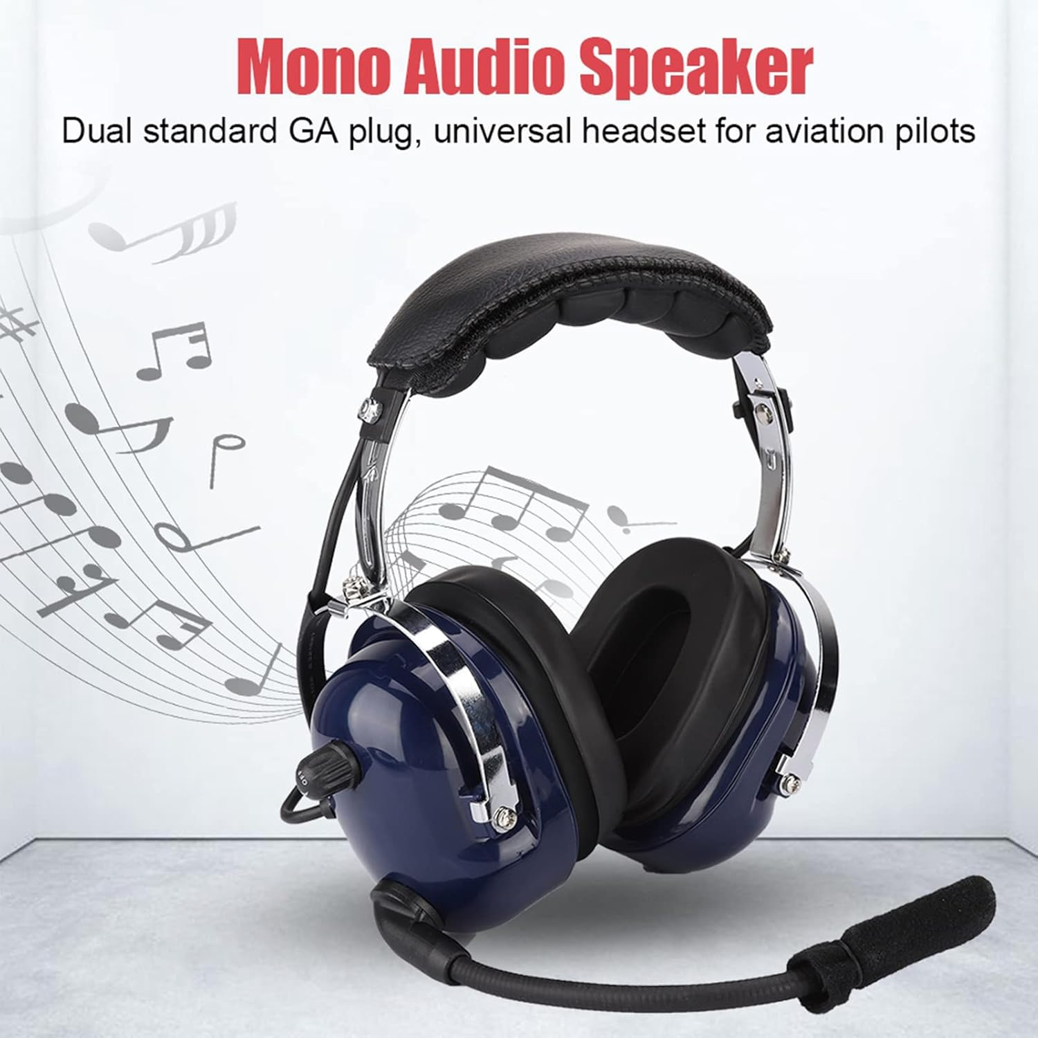 Aviation Headset - 24Db Noise Reduction, Clear Voice Dual Channel Audio with Windproof Microphone Foam, Adjustable Stainless Steel Headband for Universal 3.5Mm Jack Pilots and Co image number 1