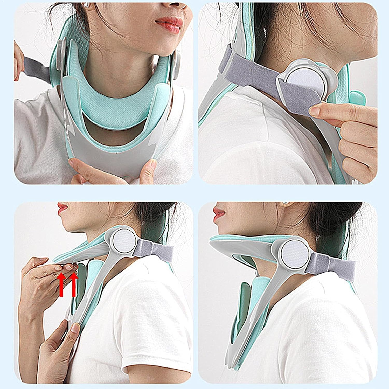 Front Neck Correction Brace, Posture Corrector Neck Brace 360&deg;Adjustable Cervical Traction Device Posture Corrector for Watching, Videos, 20.5X16.5X12.2Cm image number 1