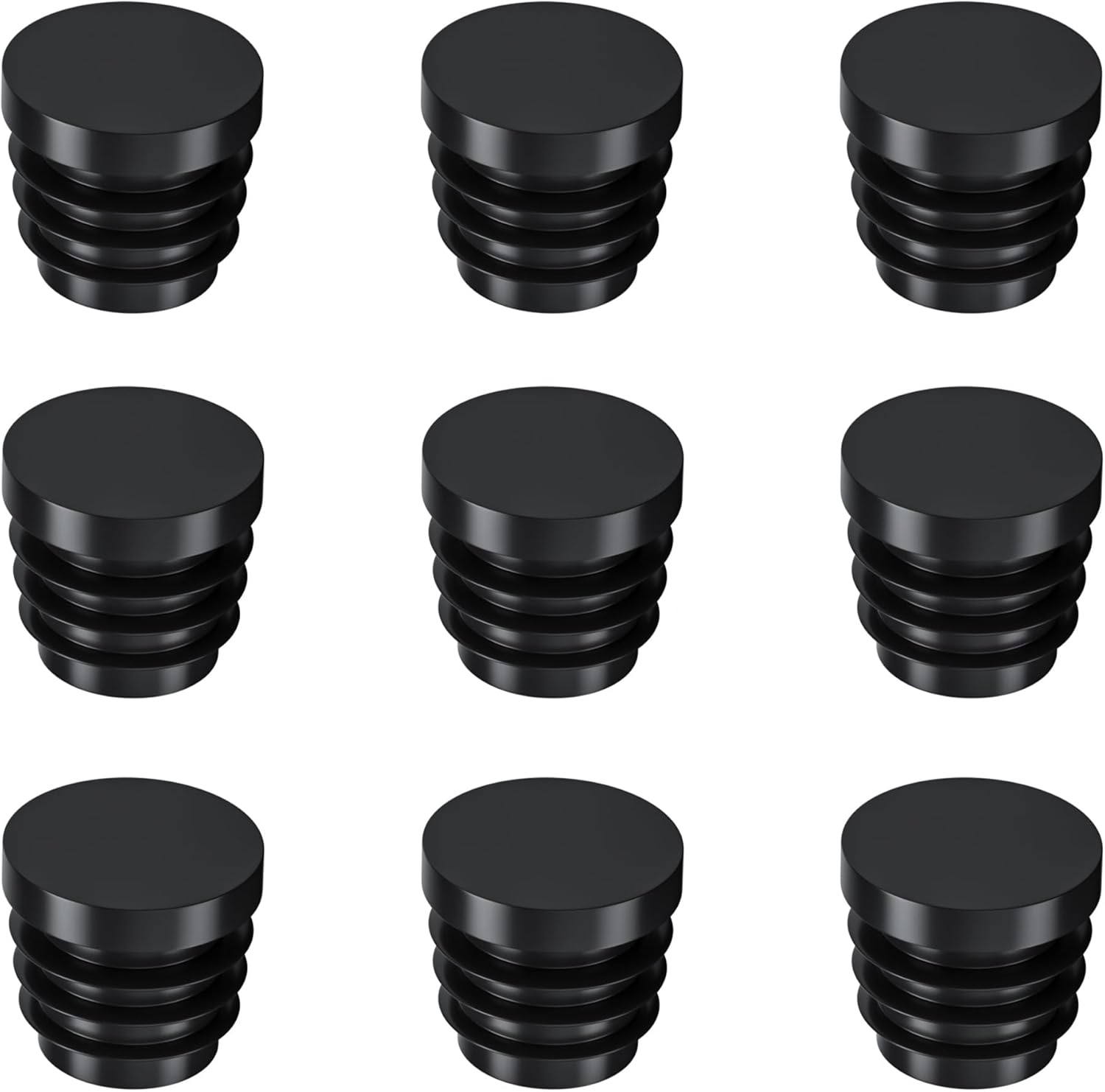 28 PCS Black round Tube Plastic Plugs End Caps (19Mm)