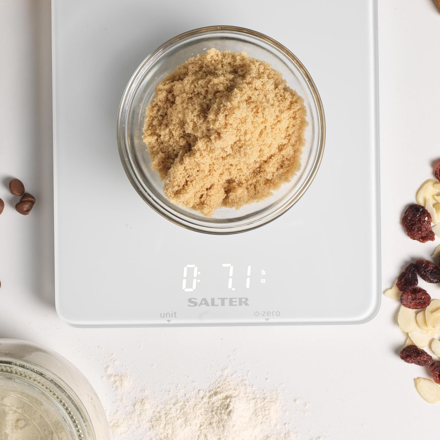 Salter Glass Ghost Digital Kitchen Scale - White 5KG image number 2