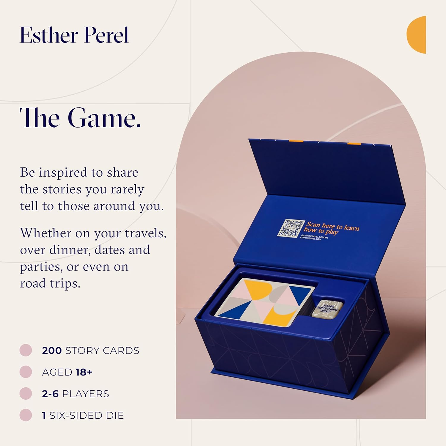 ESTHER PEREL Where Should We Begin Game of Stories - Conversation Cards for Couples, Friends, & Co-Workers - Interactive Couples Game W/ 200 Cards, & Dice - 2-6 Player Card Games for Couples image number 2